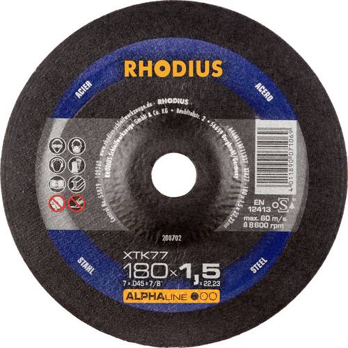 Rhodius 208702 Trennscheibe gekröpft 180 mm Stahl