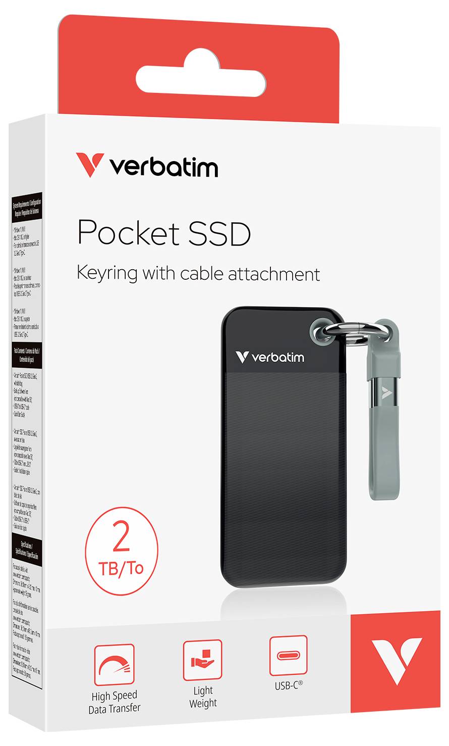 Verbatim Pocket 2TB Externe SSD USB-C® (USB 3.2 Gen 2) Schwarz, Grau 32194