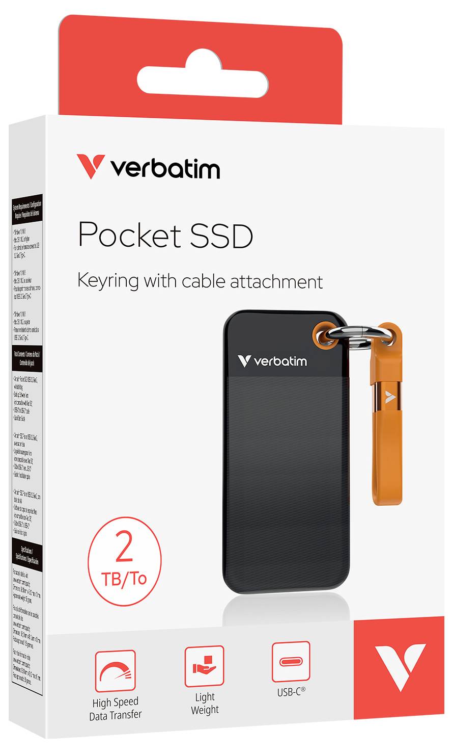 Verbatim Pocket 2TB Externe SSD USB-C® (USB 3.2 Gen 2) Schwarz, Orange 32197