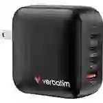 Verbatim Mini GaN Charger Reiseladeadapter 100W 1x USB-A, 3x USB-C® USB PD, USB PD 3.0, QC 3.0 Schwarz Schnellladegerät, GaN, mit Verbatim Mini GaN Charger Reiseladeadapter 100W 1x USB-A, 3x USB-C® USB PD, USB PD 3.0, QC 3.0 Schwarz Schnellladegerät, GaN, mit