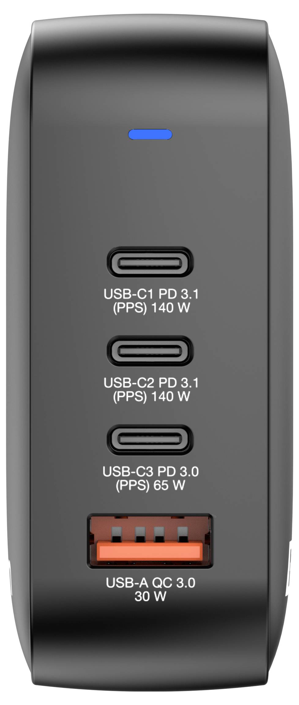 Verbatim Mini GaN Charger Reiseladeadapter 165W 1x USB-A, 3x USB-C® USB PD, USB PD 3.1, QC 3.0 Schwarz Schnellladegerät, GaN, mit