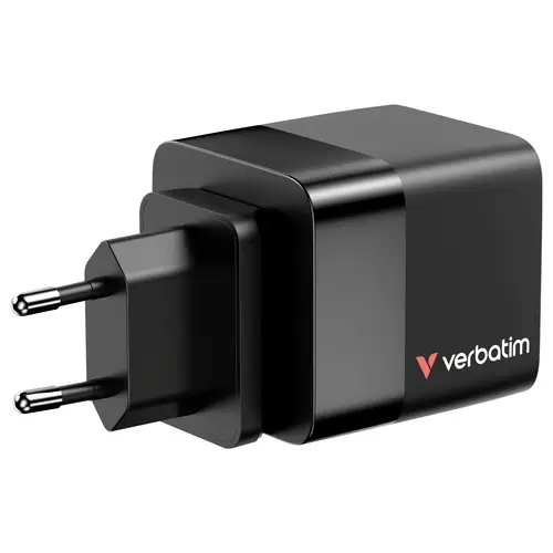 Verbatim GaN Charger 65W Reiseladeadapter 65W 1x USB-A, 1x USB-C® USB PD, USB PD 3.0, QC 3.0 Schwarz Schnellladegerät, GaN, mit Verbatim GaN Charger 65W Reiseladeadapter 65W 1x USB-A, 1x USB-C® USB PD, USB PD 3.0, QC 3.0 Schwarz Schnellladegerät, GaN, mit