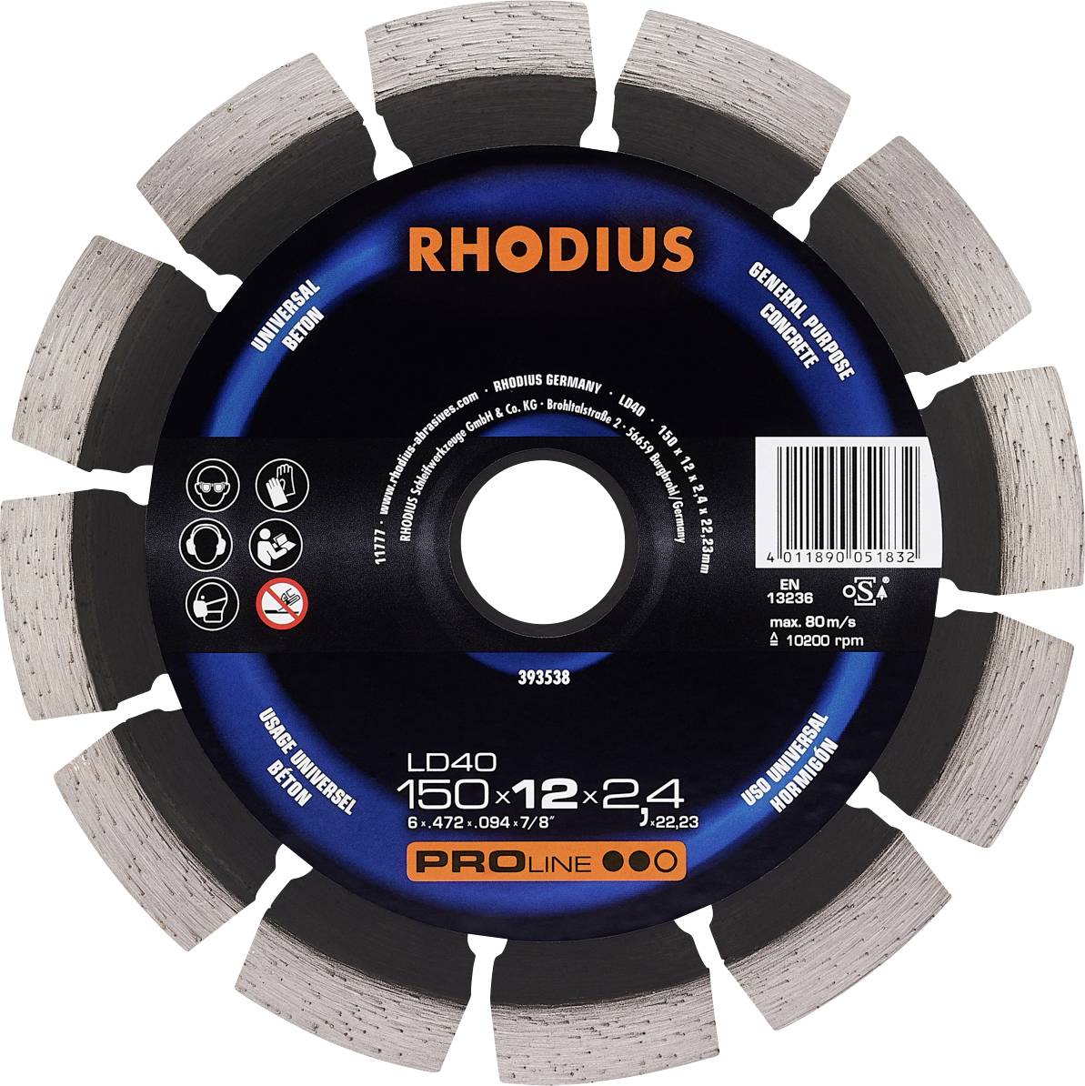 Rhodius 393538 Diamanttrennscheibe 150mm 1 St. Beton