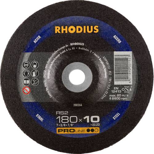 Rhodius 200266 Schruppscheibe Durchmesser 180 mm Bohrungs-Ø 22.23 mm Stahl 1 St.