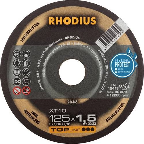 Rhodius 206165 Trennscheibe gerade 125 mm Edelstahl, Stahl