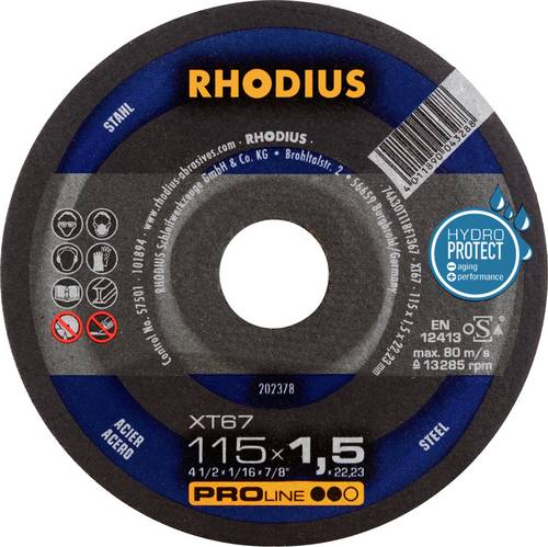 Rhodius 202378 Trennscheibe gerade 115 mm Stahl