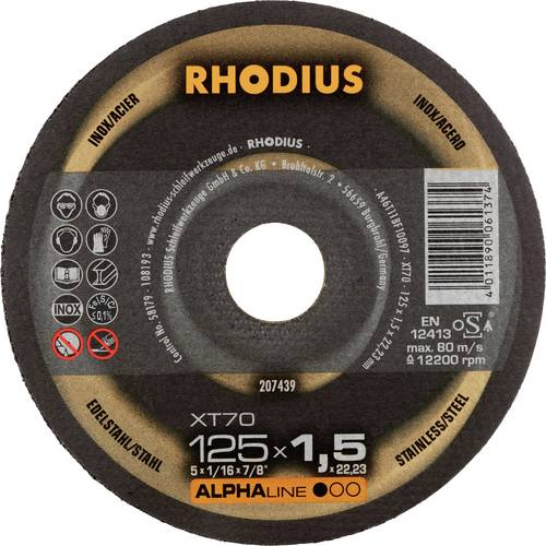 Rhodius 207439 Trennscheibe gerade 125 mm Edelstahl, Stahl