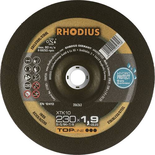 Rhodius 206263 Trennscheibe gekröpft 230 mm 1 St. Edelstahl, Stahl