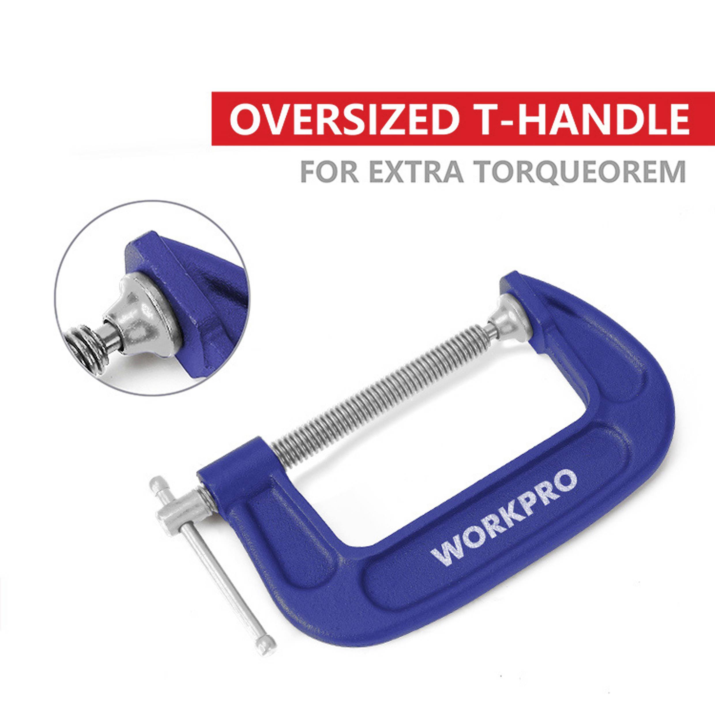 WorkPro 100mm C-klemme WP232019 Spann-Weite (max.):100mm Produktabmessung, Länge: 210mm Ausladungs-Maße:100mm