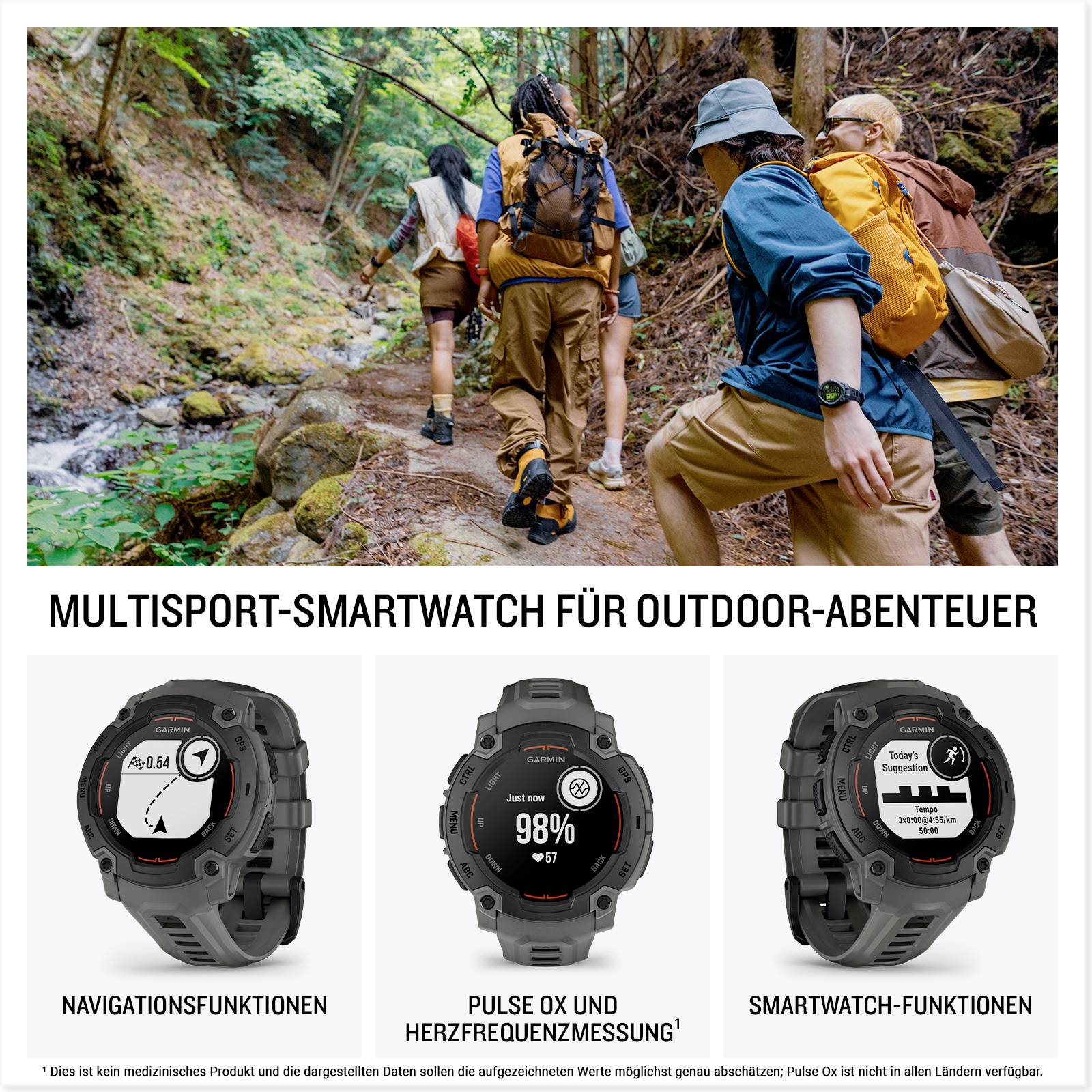 Garmin INSTINCT® E Smartwatch 45mm Schwarz, Charcoal