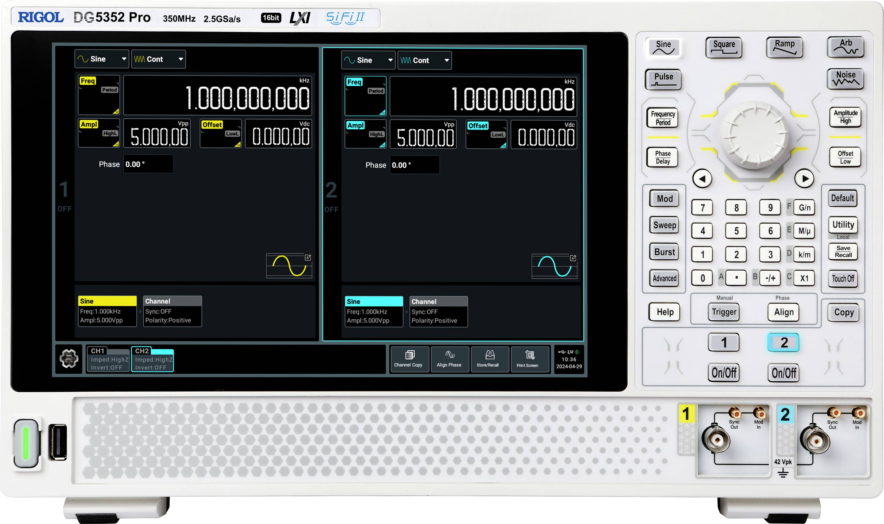 Rigol DG5352 Pro Funktionsgenerator netzbetrieben