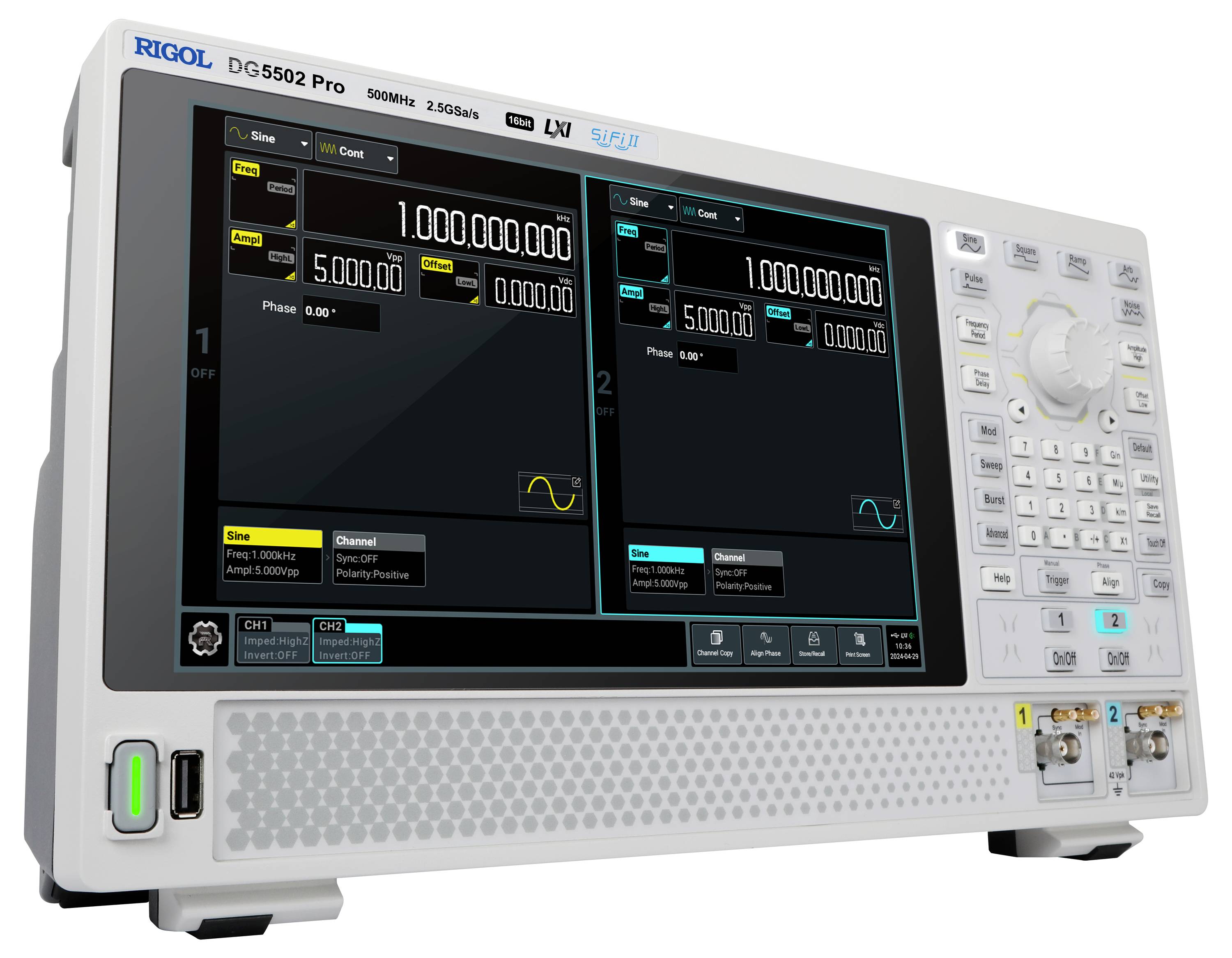 Rigol DG5502 Pro Funktionsgenerator netzbetrieben
