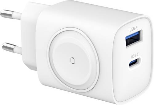 Eaxus Ladestation 3in1 USB Ladestation 1x USB-A, 1x USB-C®, 1x Apple MagSafe Weiß Innenbereich