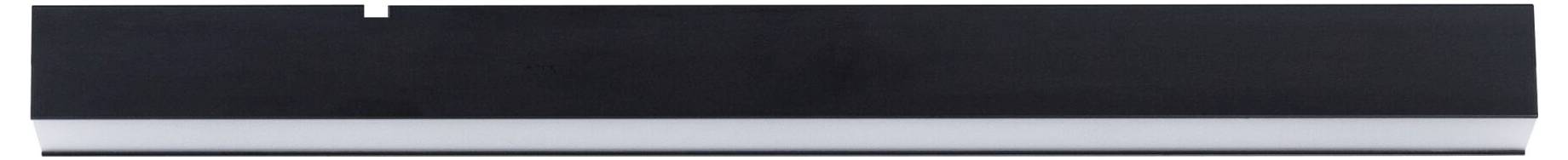 Schwarze und weiße Soundbar, rechteckig, minimalistisch gestaltet. Sie ist gegen einen neutralen Hintergrund platziert.