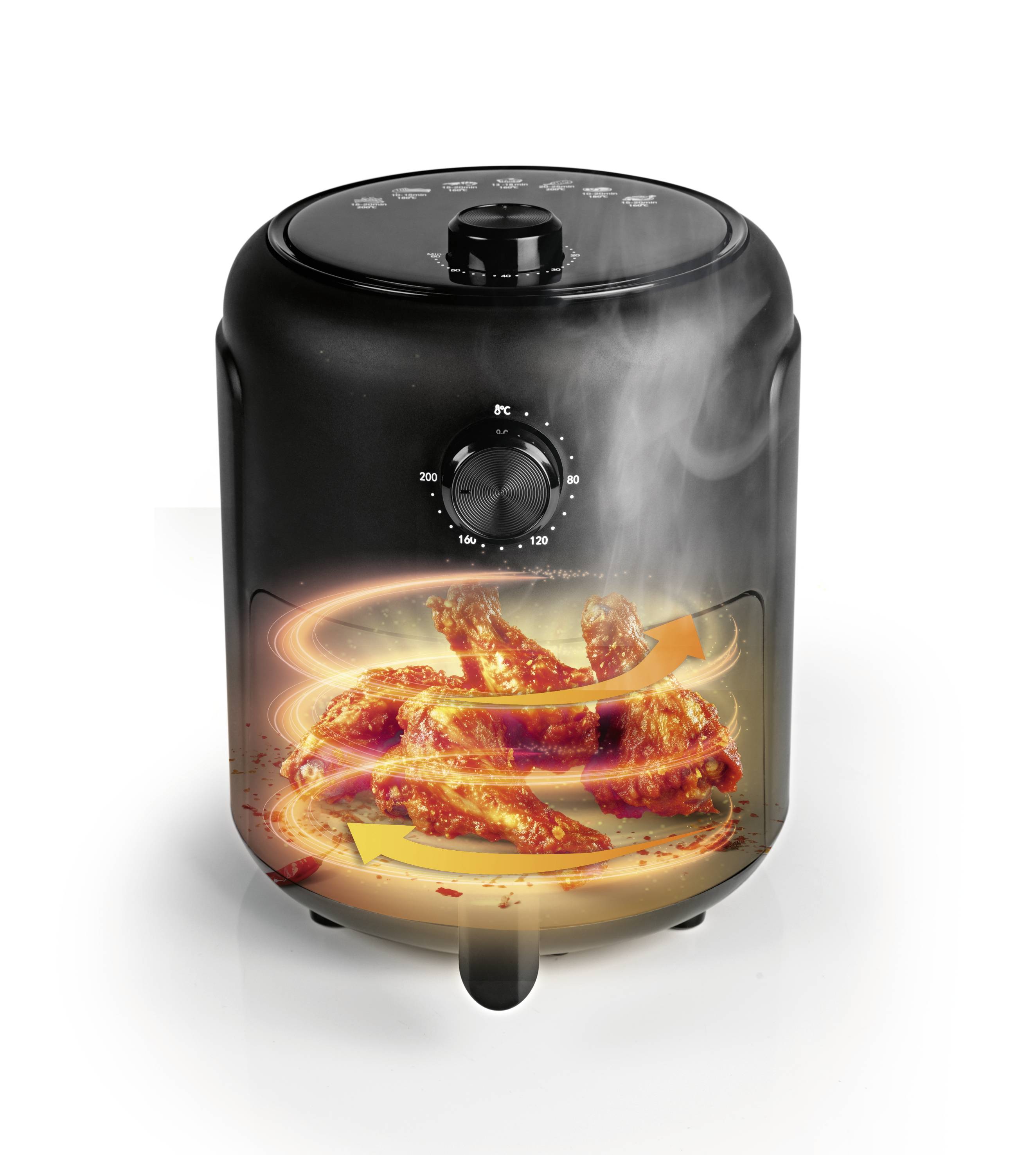 GourmetMaxx Heißluft-Fritteuse Mechanisch 2,3l Heißluft-Fritteuse 1000 W Schwarz