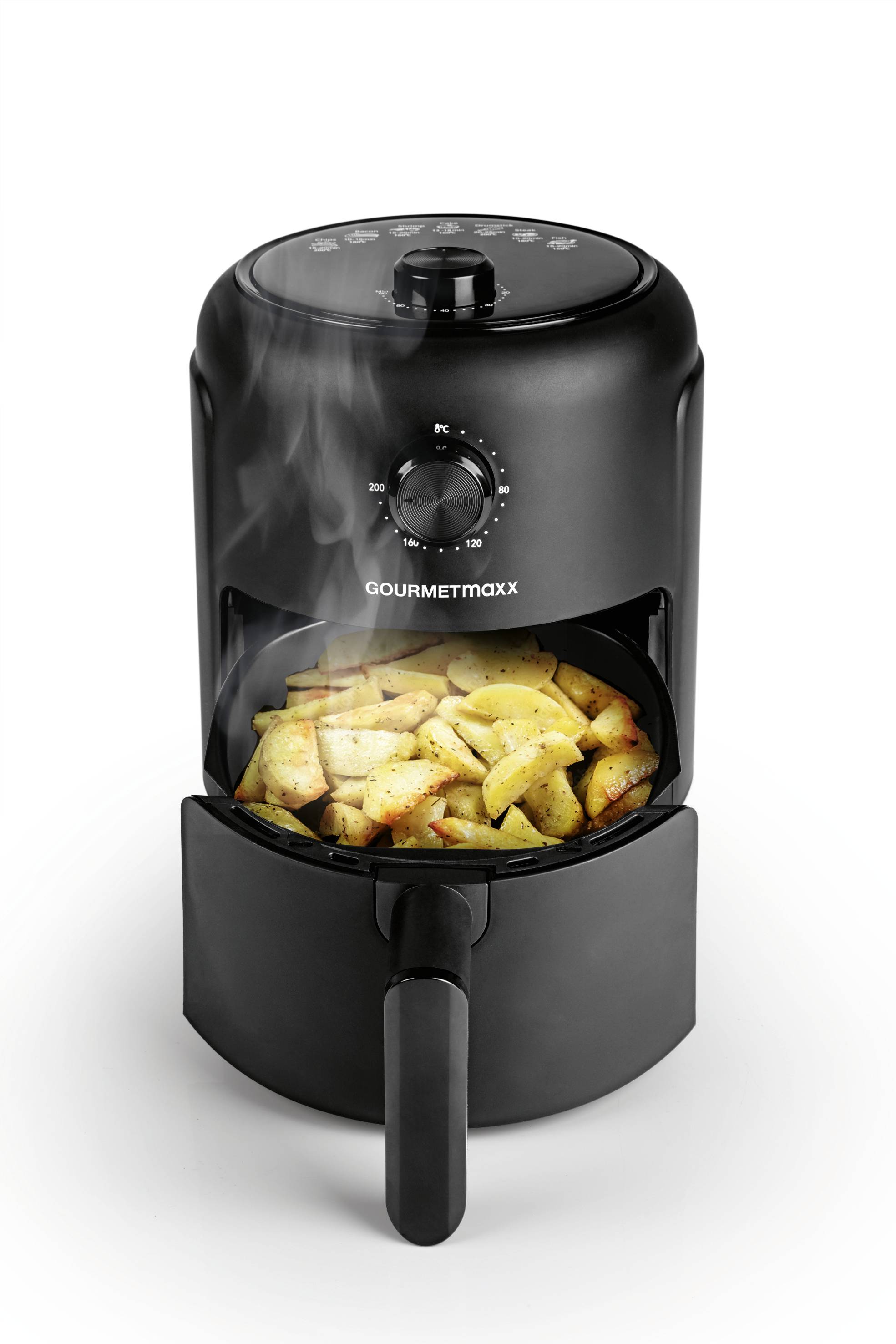 GourmetMaxx Heißluft-Fritteuse Mechanisch 2,3l Heißluft-Fritteuse 1000 W Schwarz