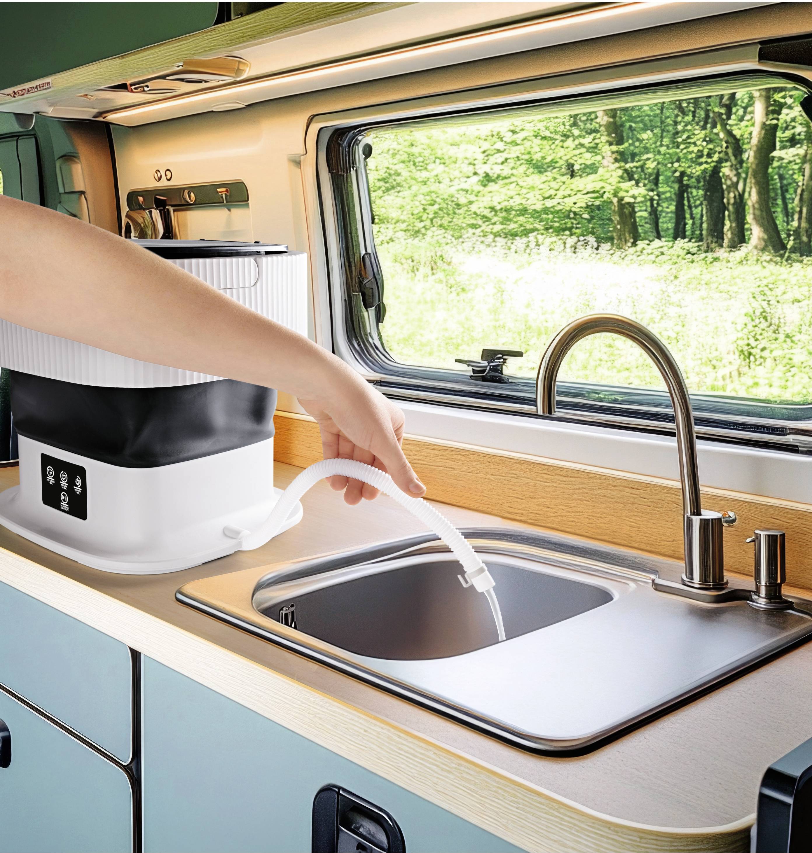 CleanMaxx Mini-Waschmaschine faltbar 40W weiß faltbar 15056 1St.