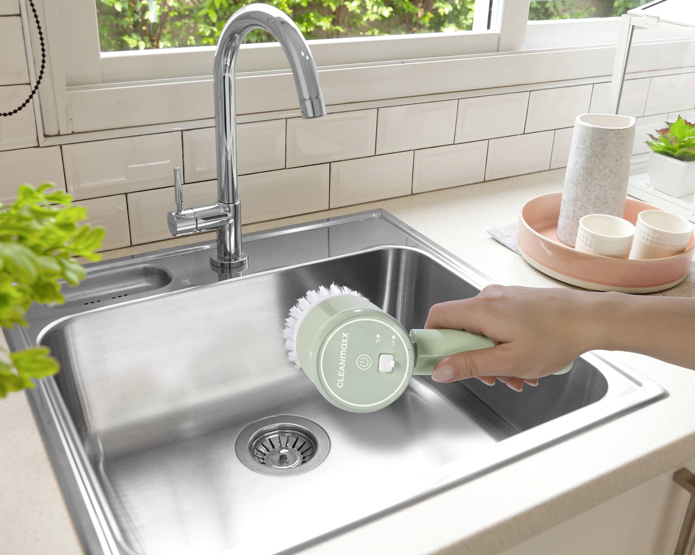 CleanMaxx Akku-Reinigungsbürste 4-tlg. 5V mint 2 Geschwindigkeitsstufen 13380 1St.