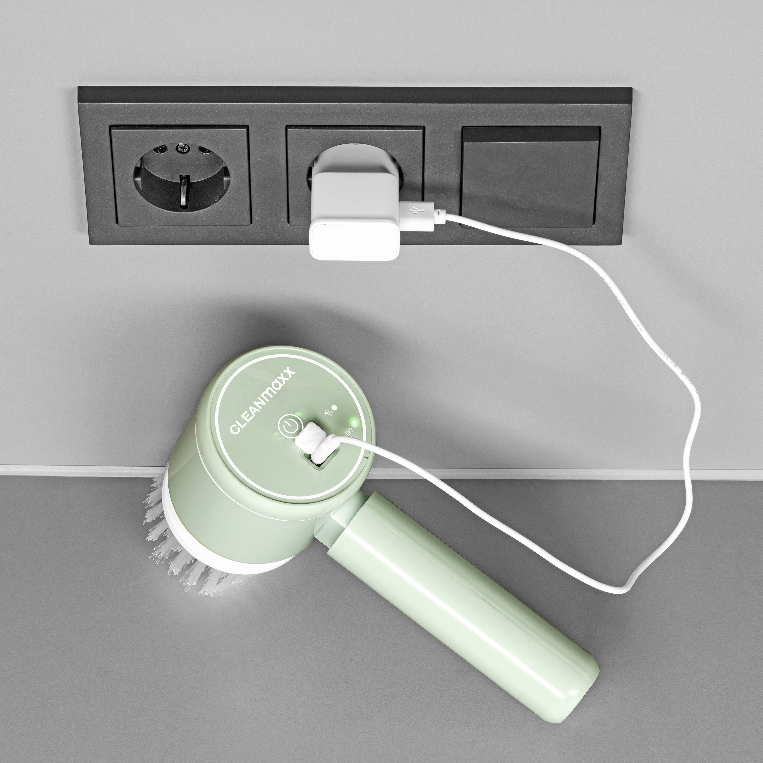 CleanMaxx Akku-Reinigungsbürste 4-tlg. 5V mint 2 Geschwindigkeitsstufen 13380 1St.