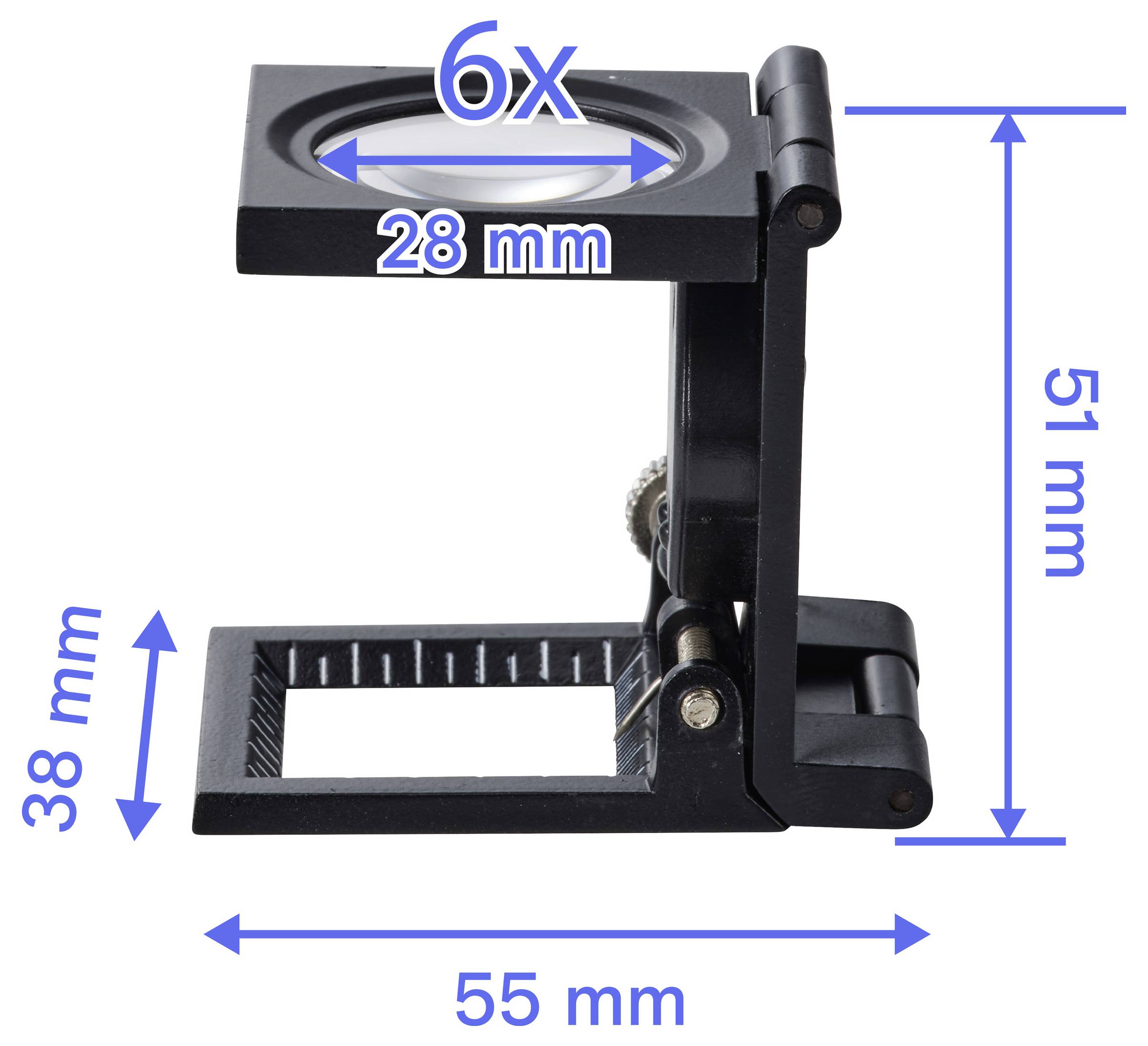 TOOLCRAFT TO-10182528 Fadenzähler Vergrößerungsfaktor: 6 x Linsengröße: (Ø) 28mm