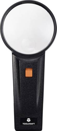 TOOLCRAFT TO-10182534 Handlupe mit LED-Beleuchtung Vergrößerungsfaktor: 2 x, 4 x Linsengröße