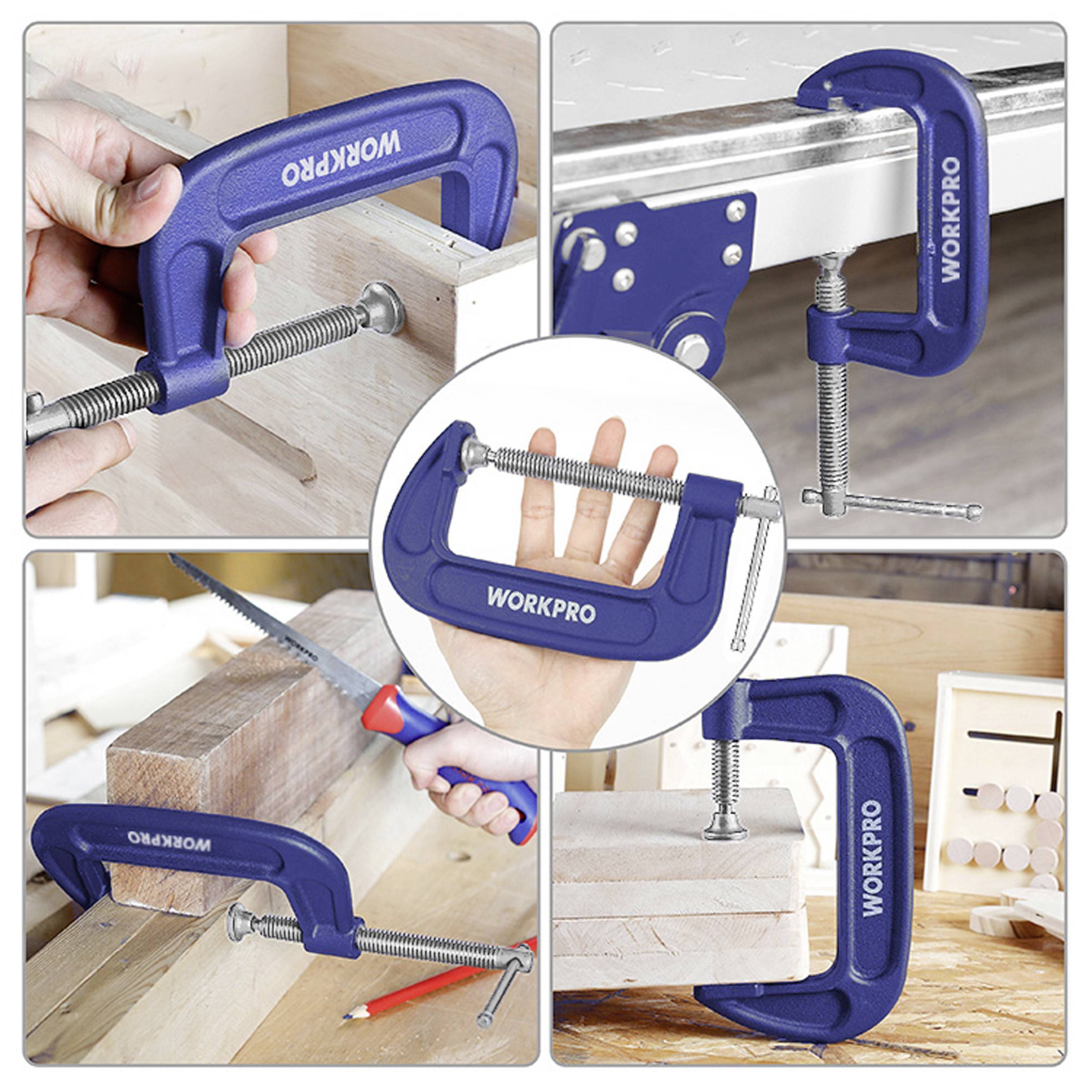 WorkPro 75 mm C-klemme WP232018 Spann-Weite (max.):75 mm Produktabmessung, Länge: 167 mm Ausladungs