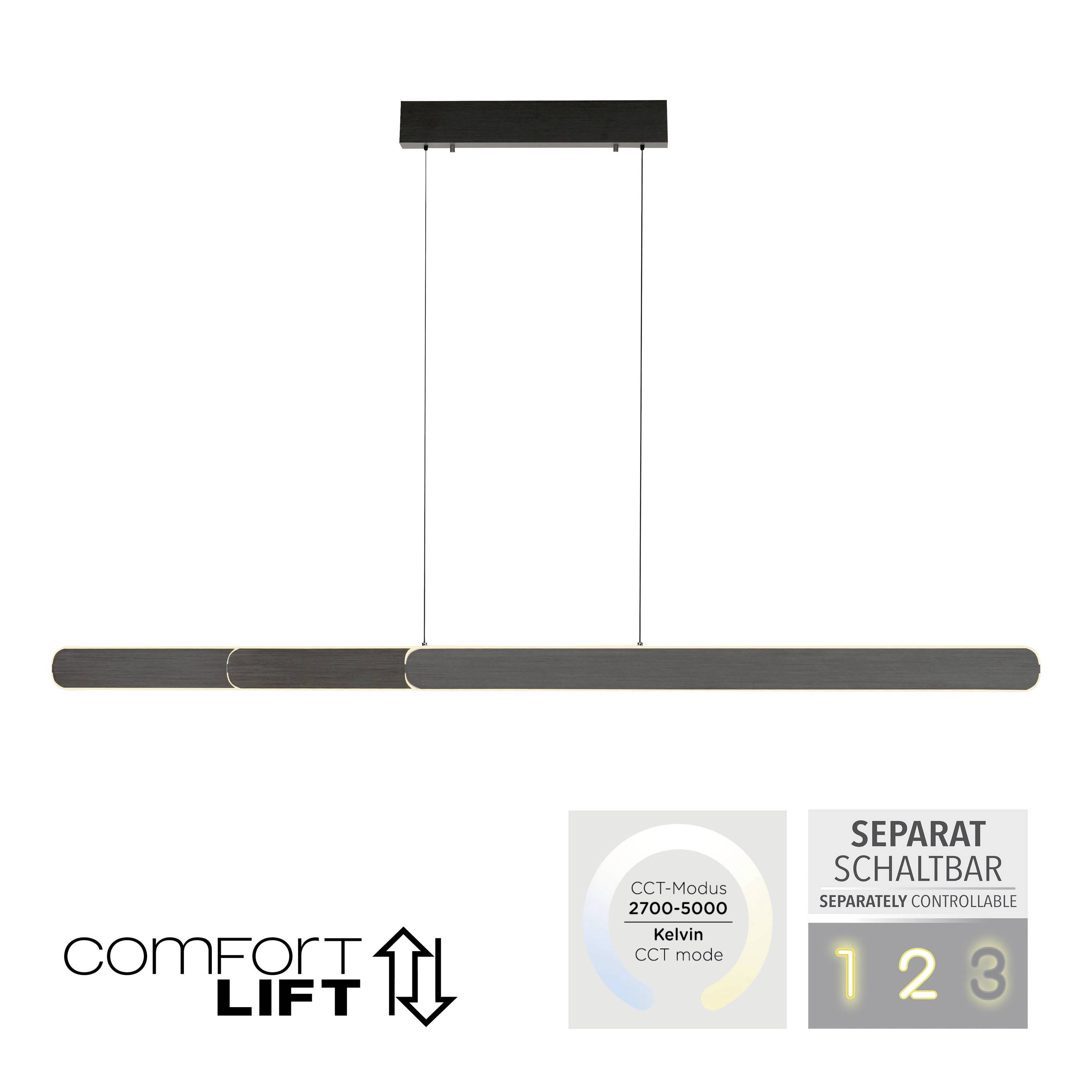 Paul Neuhaus ADRIANA ROUND 2577-18 LED-Pendelleuchte LED LED fest eingebaut 48W Schwarz