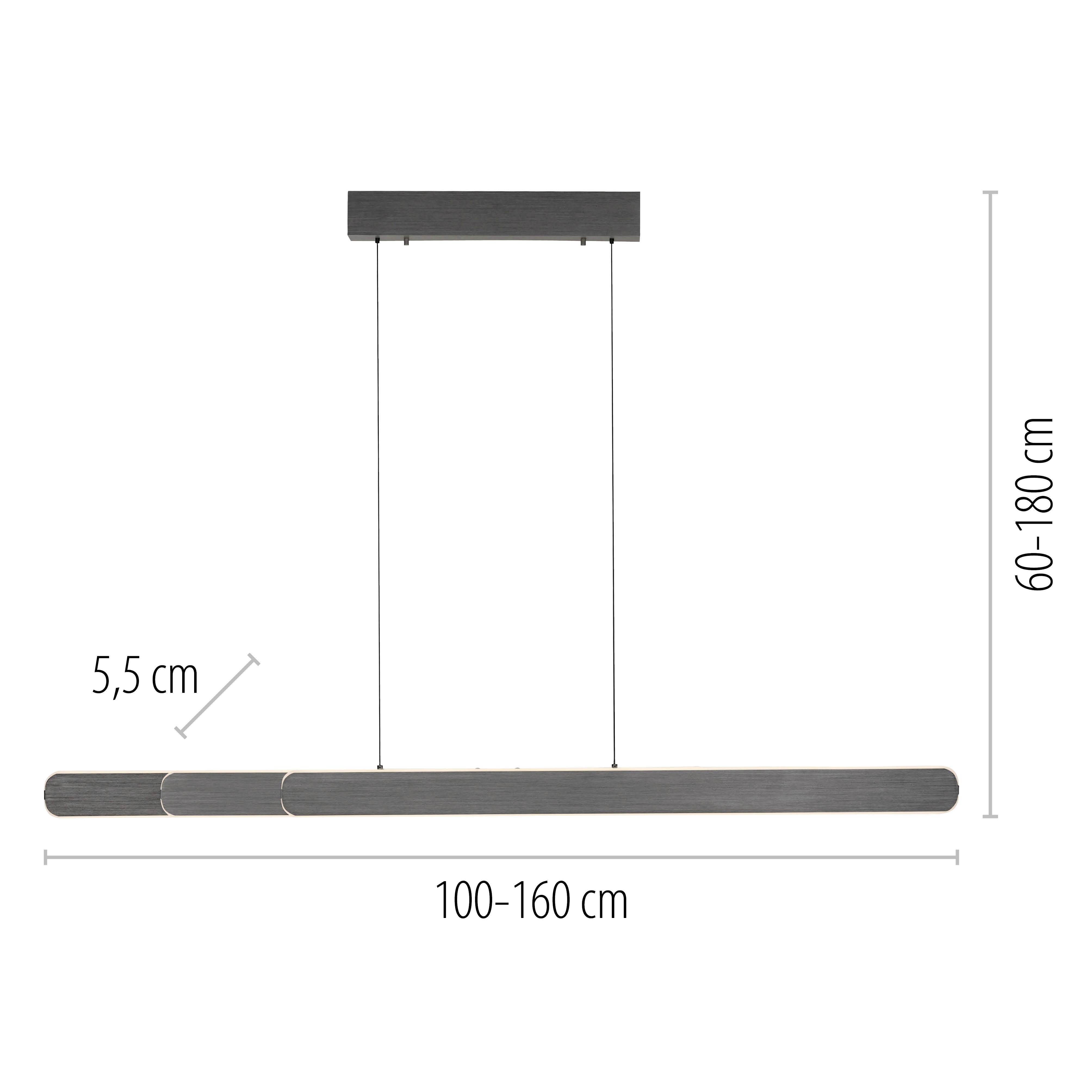 Paul Neuhaus ADRIANA ROUND 2577-18 LED-Pendelleuchte LED LED fest eingebaut 48W Schwarz