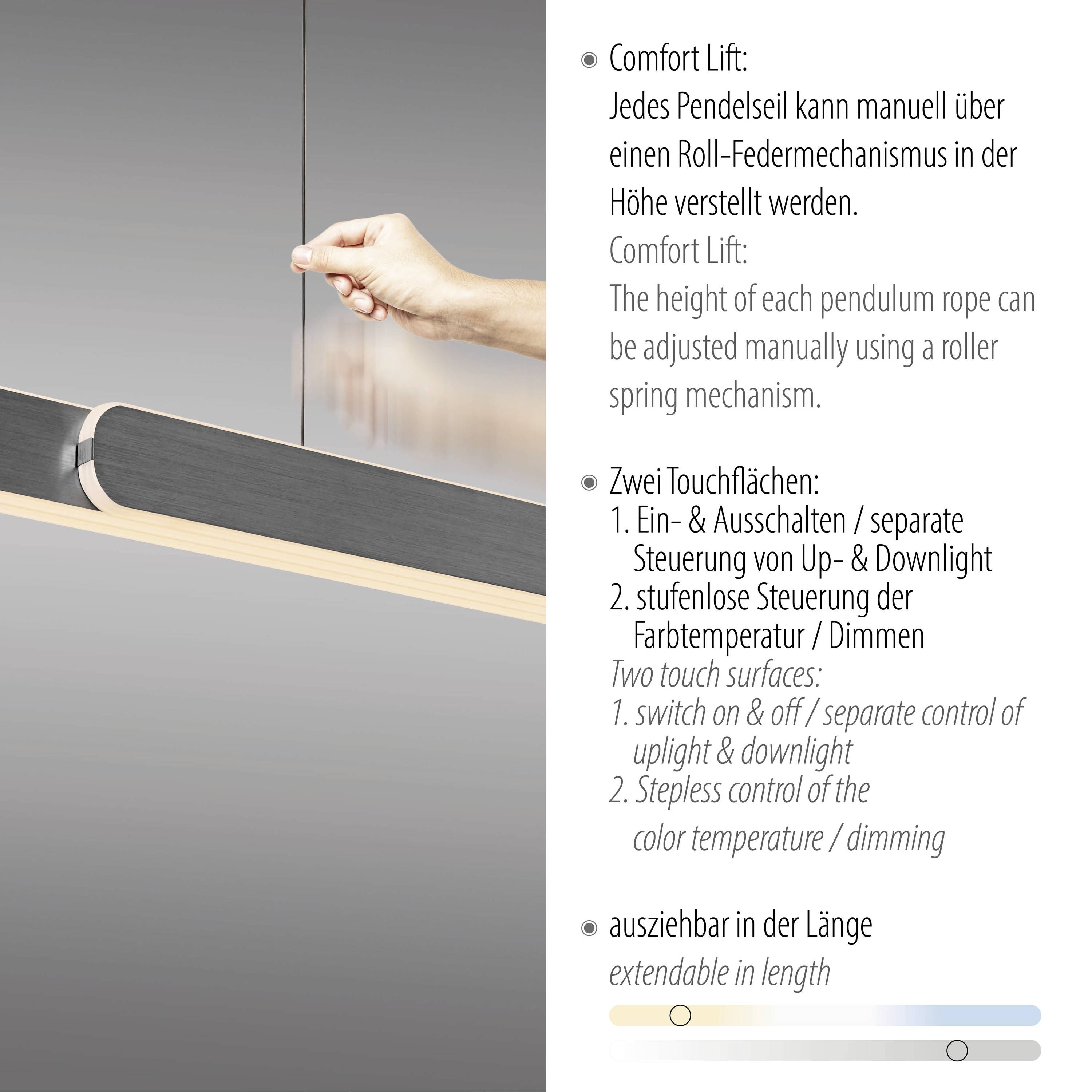 Paul Neuhaus ADRIANA ROUND 2577-18 LED-Pendelleuchte LED LED fest eingebaut 48W Schwarz