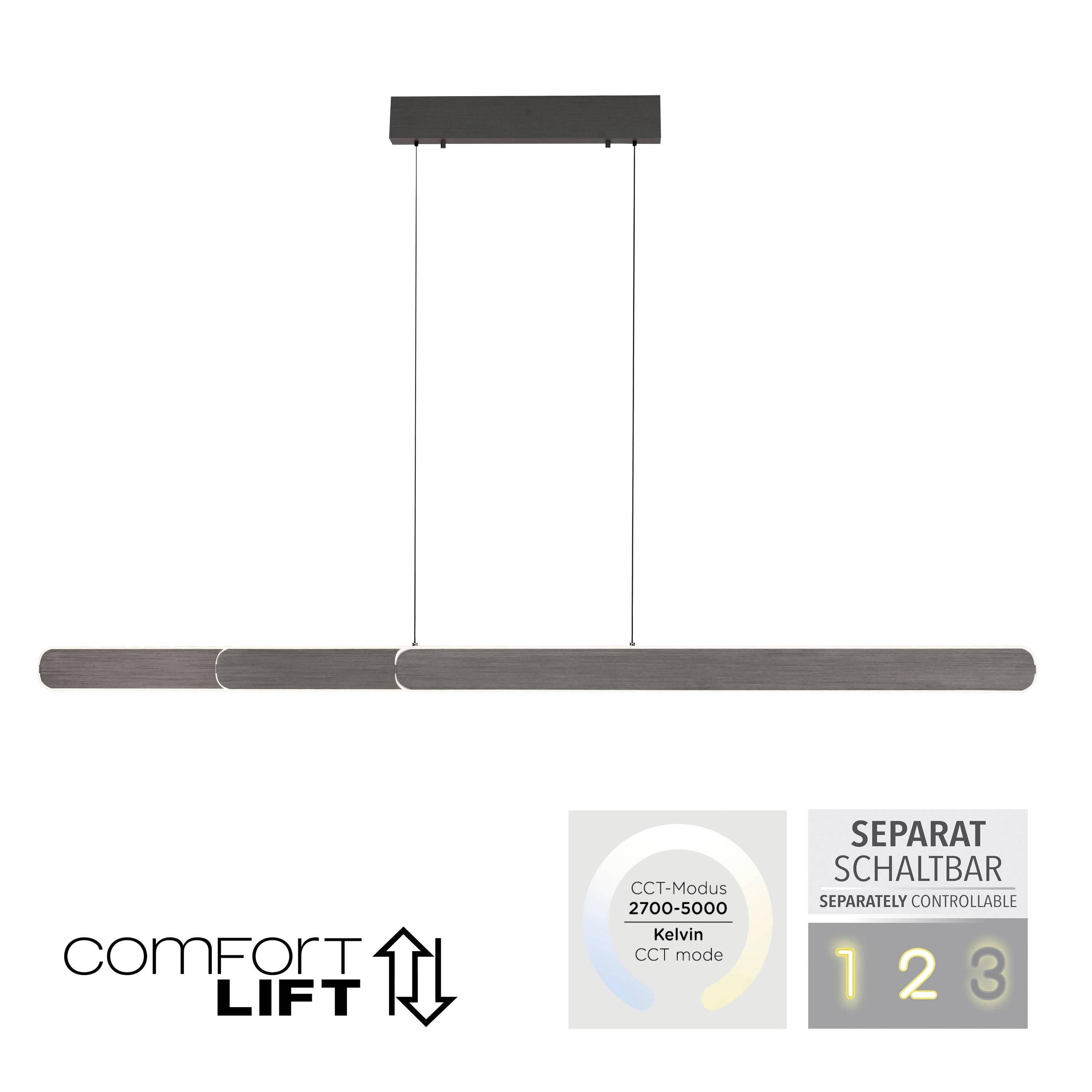 Paul Neuhaus ADRIANA ROUND 2577-34 LED-Pendelleuchte LED LED fest eingebaut 48W Dunkelbraun