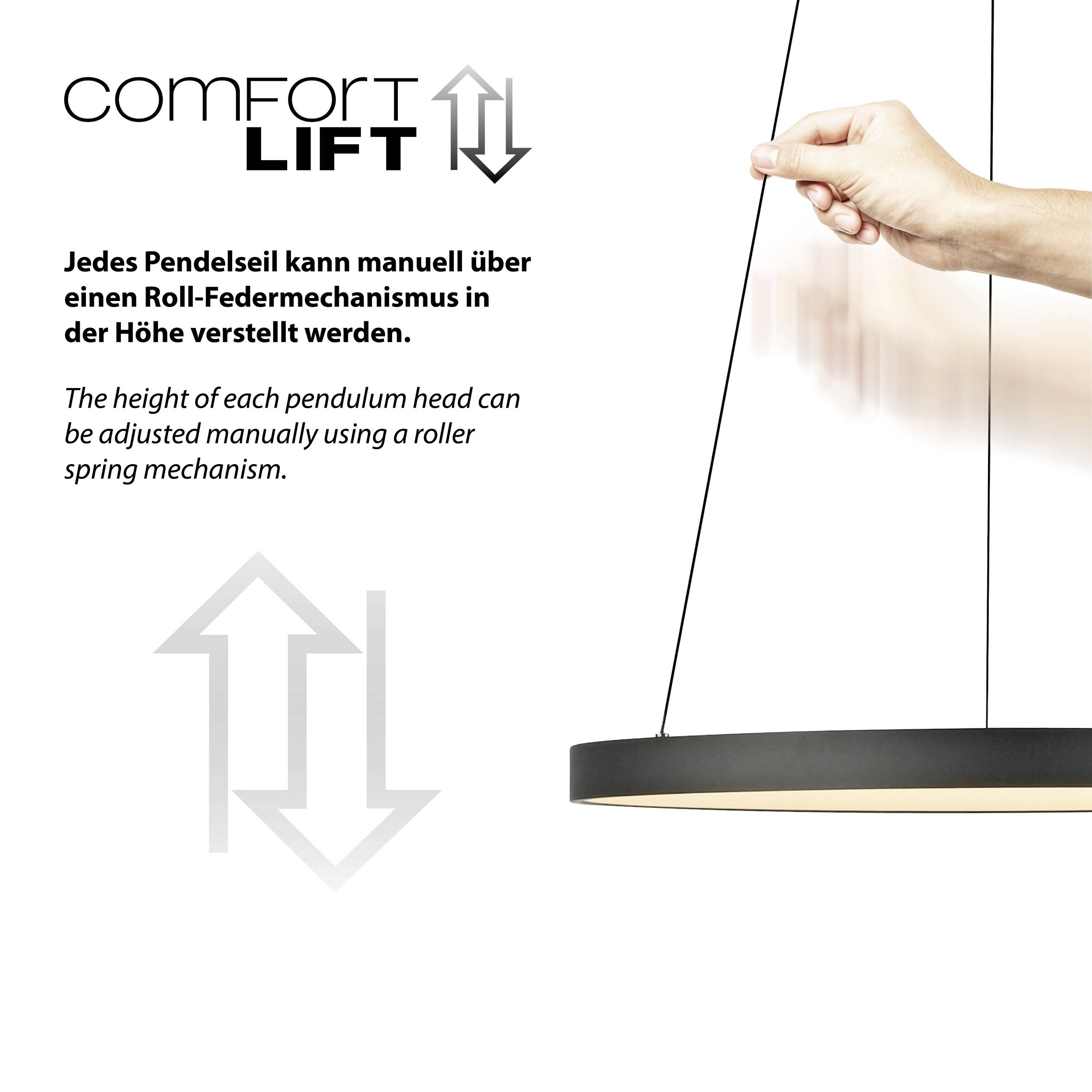 Paul Neuhaus HOOP 2851-18 LED-Pendelleuchte LED LED fest eingebaut 37W Schwarz