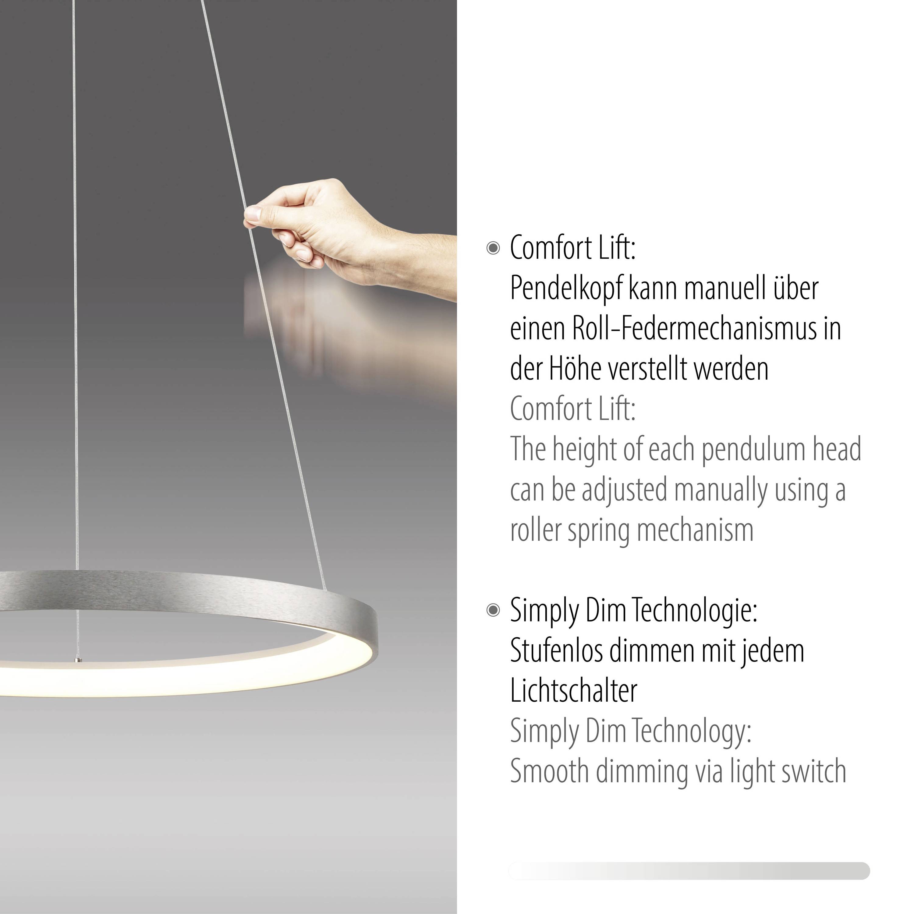 Paul Neuhaus HOOP 2851-95 LED-Pendelleuchte LED LED fest eingebaut 37W Aluminium