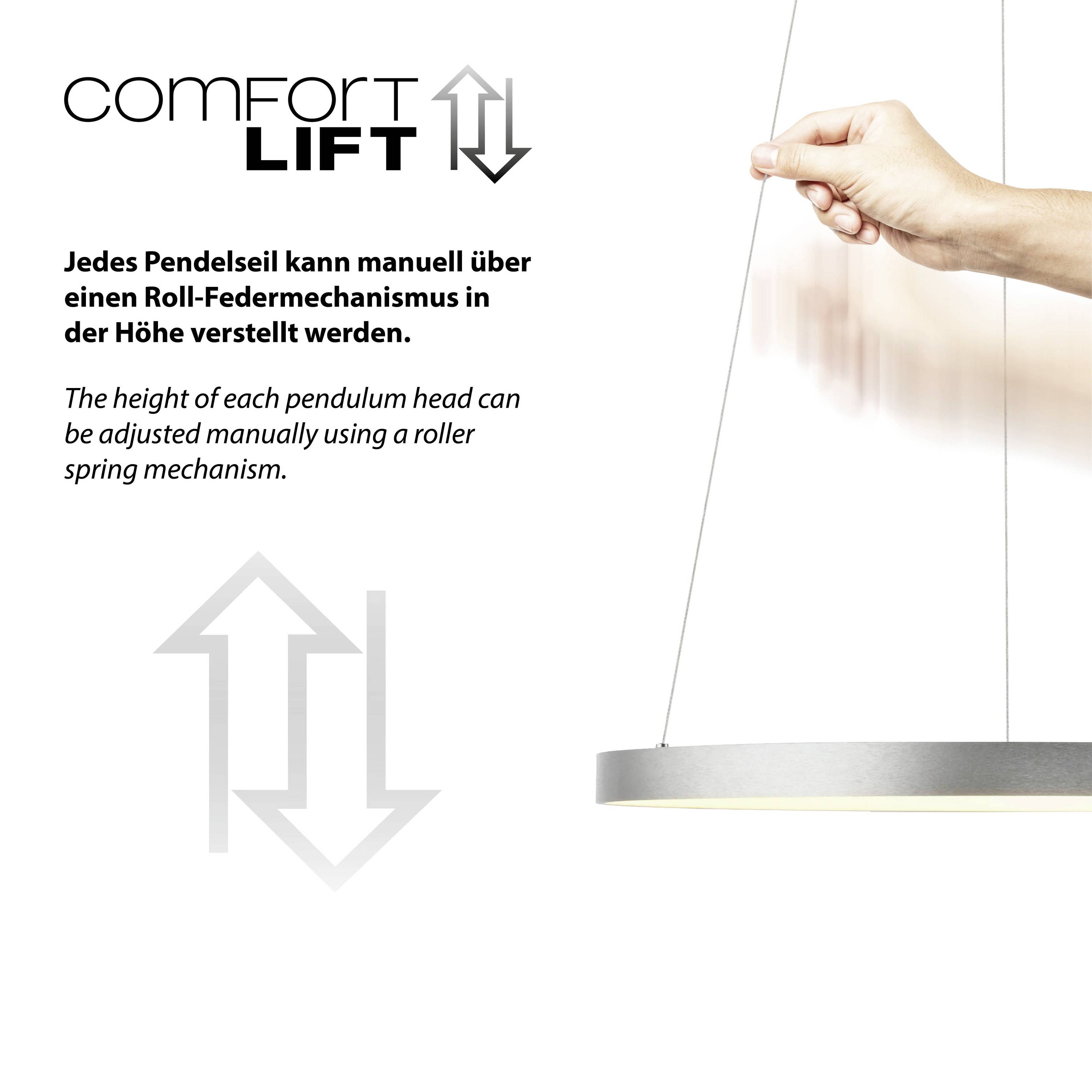 Paul Neuhaus HOOP 2851-95 LED-Pendelleuchte LED LED fest eingebaut 37W Aluminium