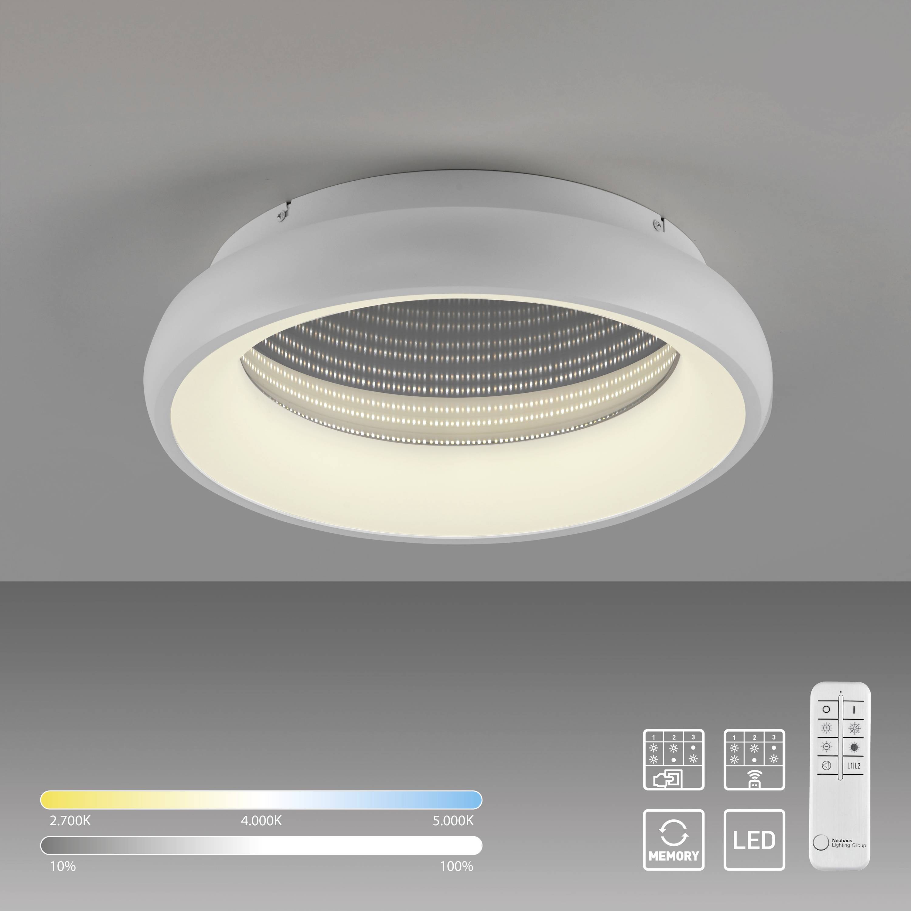 Just Light 14394-16 SPECCIO LED-Deckenleuchte LED LED fest eingebaut 25.5W Weiß