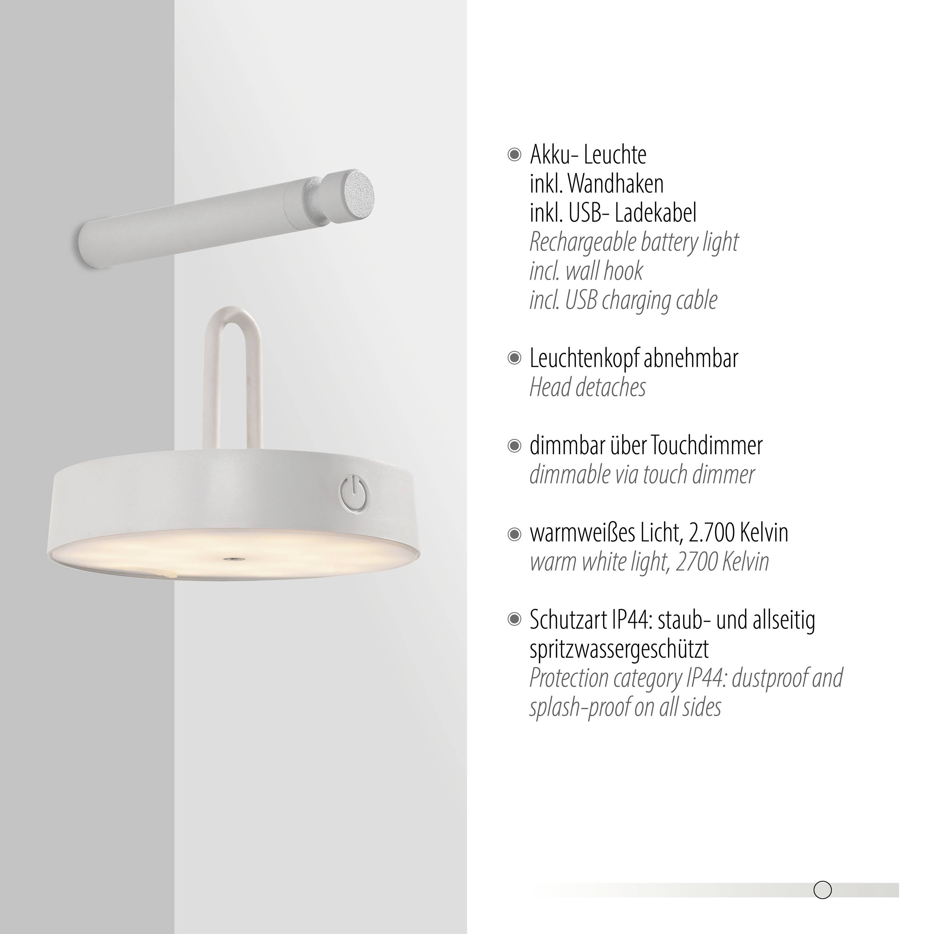 Just Light ARMA 19312-16 LED-Wandleuchte LED fest eingebaut 1.5W LED Weiß