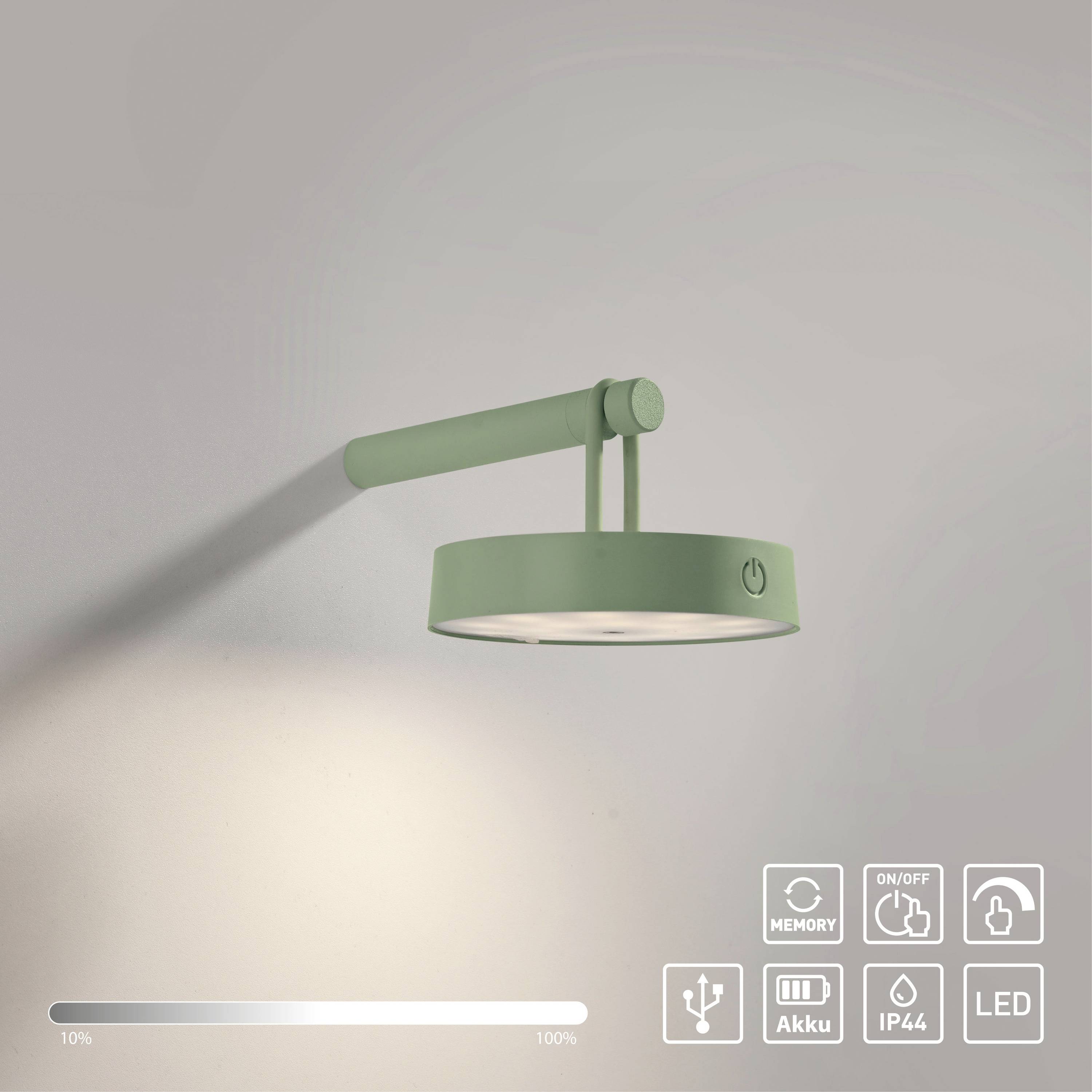 Just Light ARMA 19312-43 LED-Wandleuchte LED fest eingebaut 1.5W LED Grün