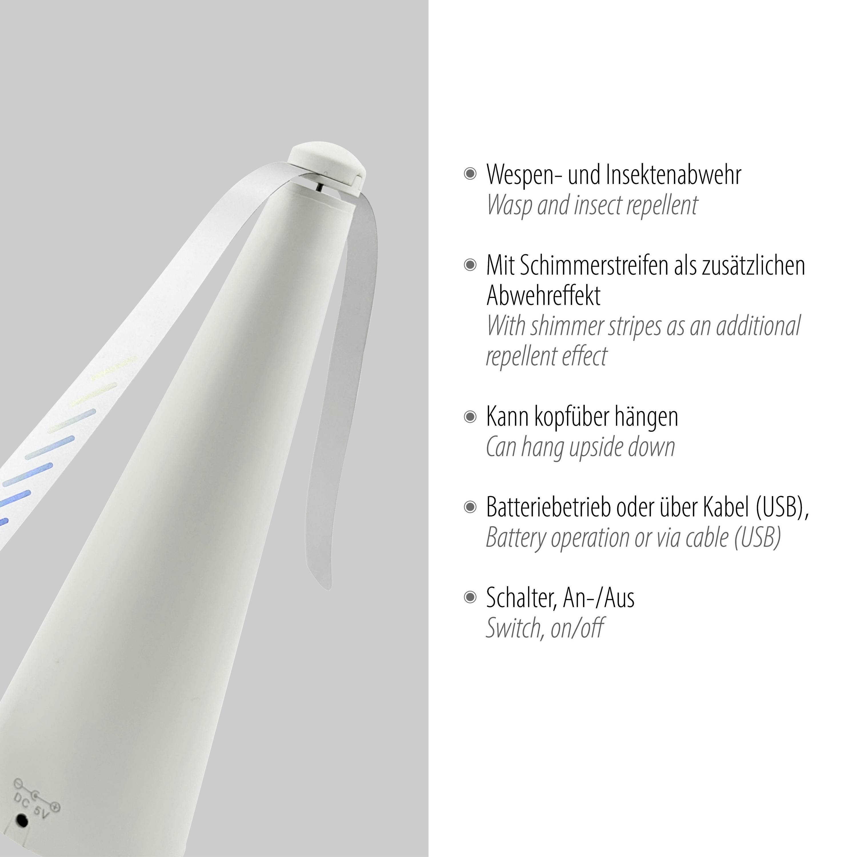 Just Light SWAT 86208-16 Insektenvertreiber Abschreckung 0.6W (Ø x H) 40cm x 24cm Weiß 1St.