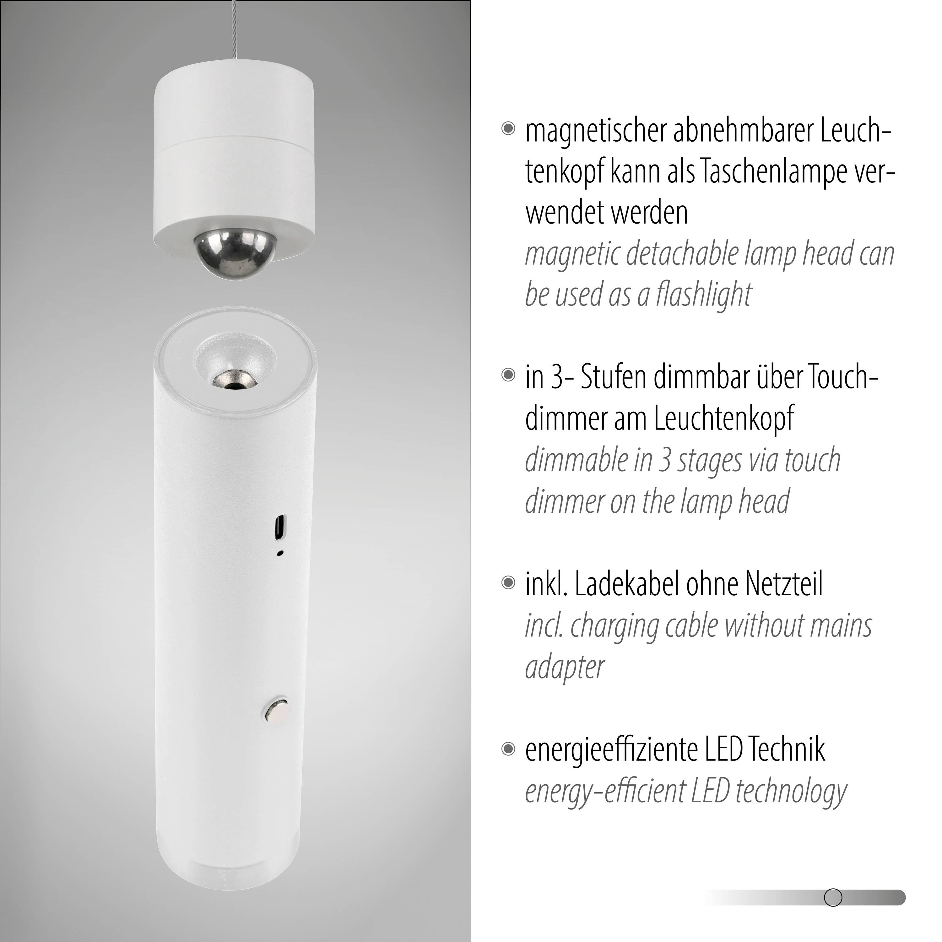 Just Light ATTACH 18281-16 LED-Pendelleuchte LED LED fest eingebaut 3W Weiß