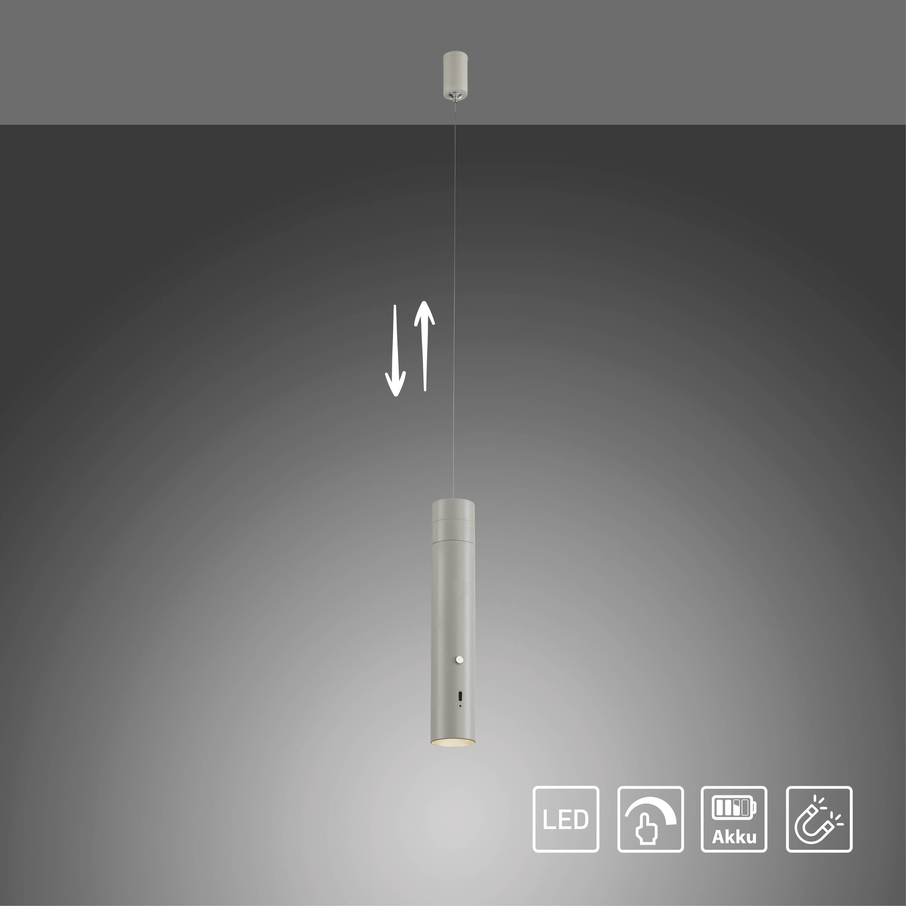 Just Light ATTACH 18281-40 LED-Pendelleuchte LED LED fest eingebaut 3W Greige