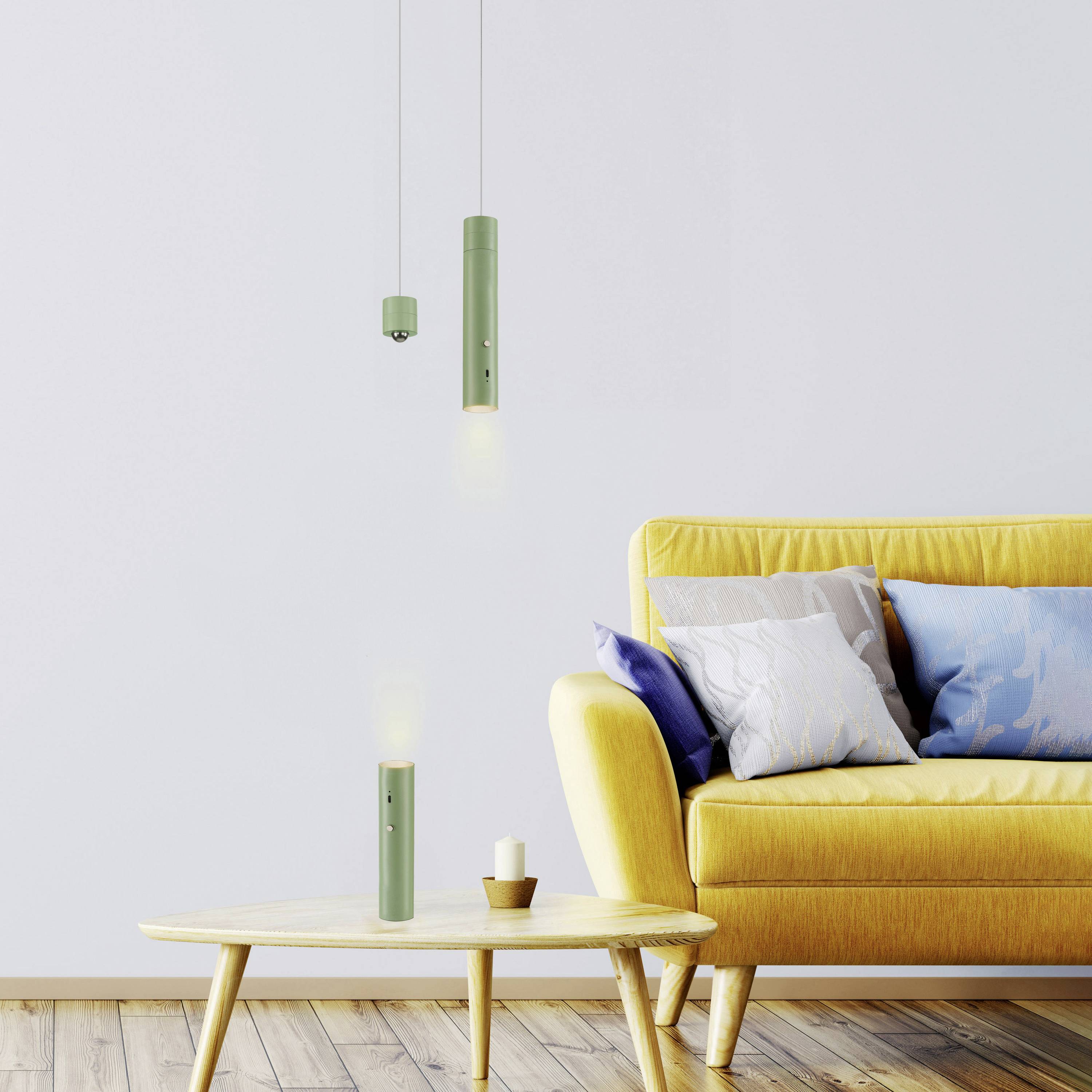 Just Light ATTACH 18281-43 LED-Pendelleuchte LED LED fest eingebaut 3W Grün