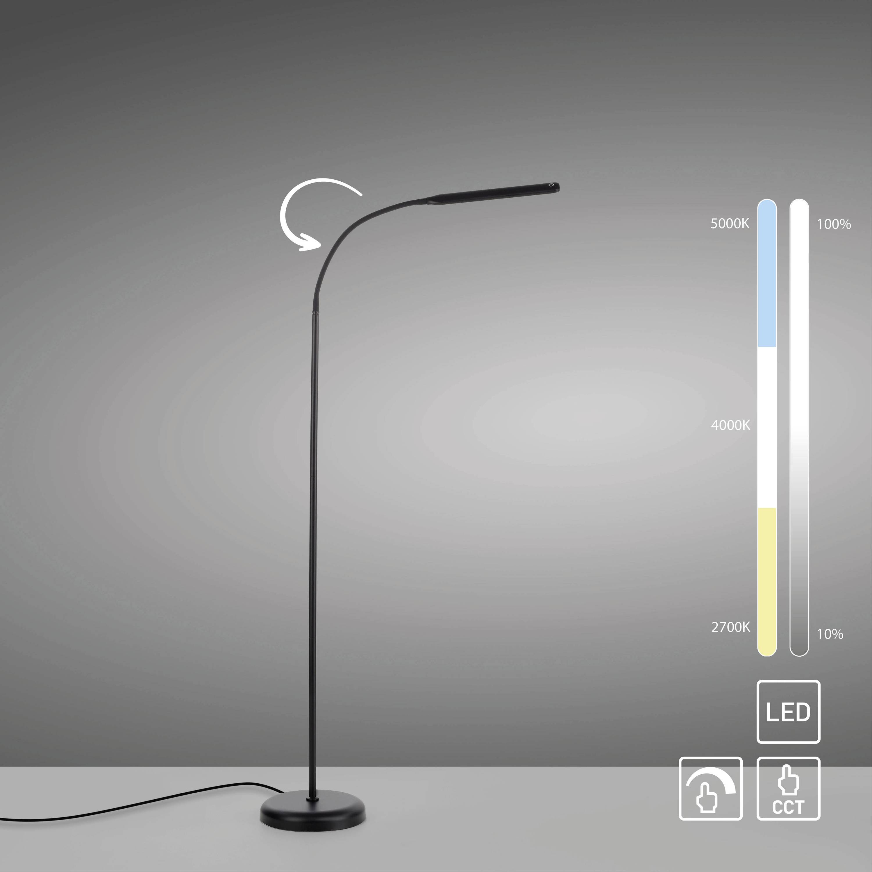 Hand berührt Touchdimmer-Schalter mit Ein-/Aus-Symbol, Text 'Touchdimmer' oben links.