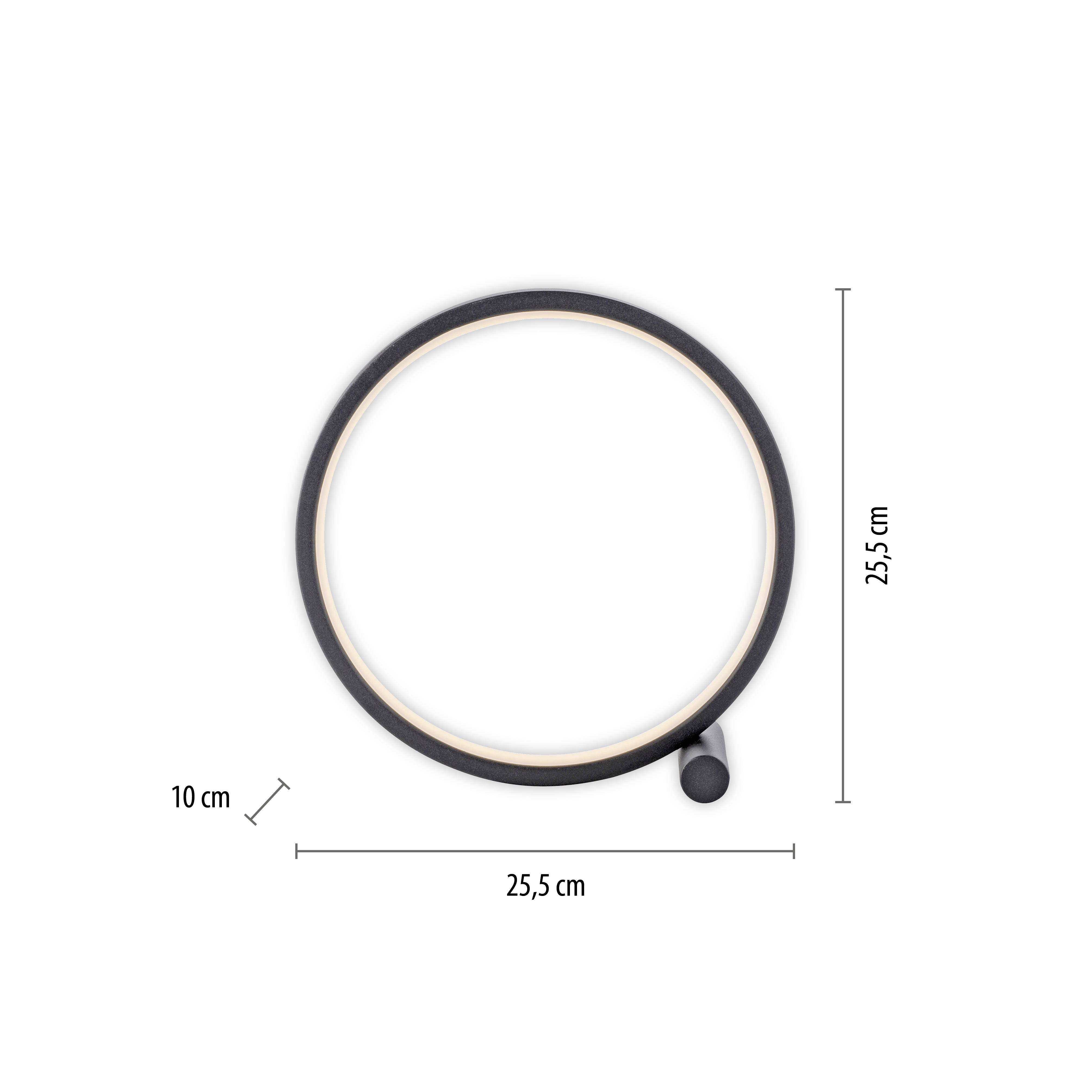 Runder Ring mit den Maßen 25,5 cm Durchmesser und 10 cm Höhe.