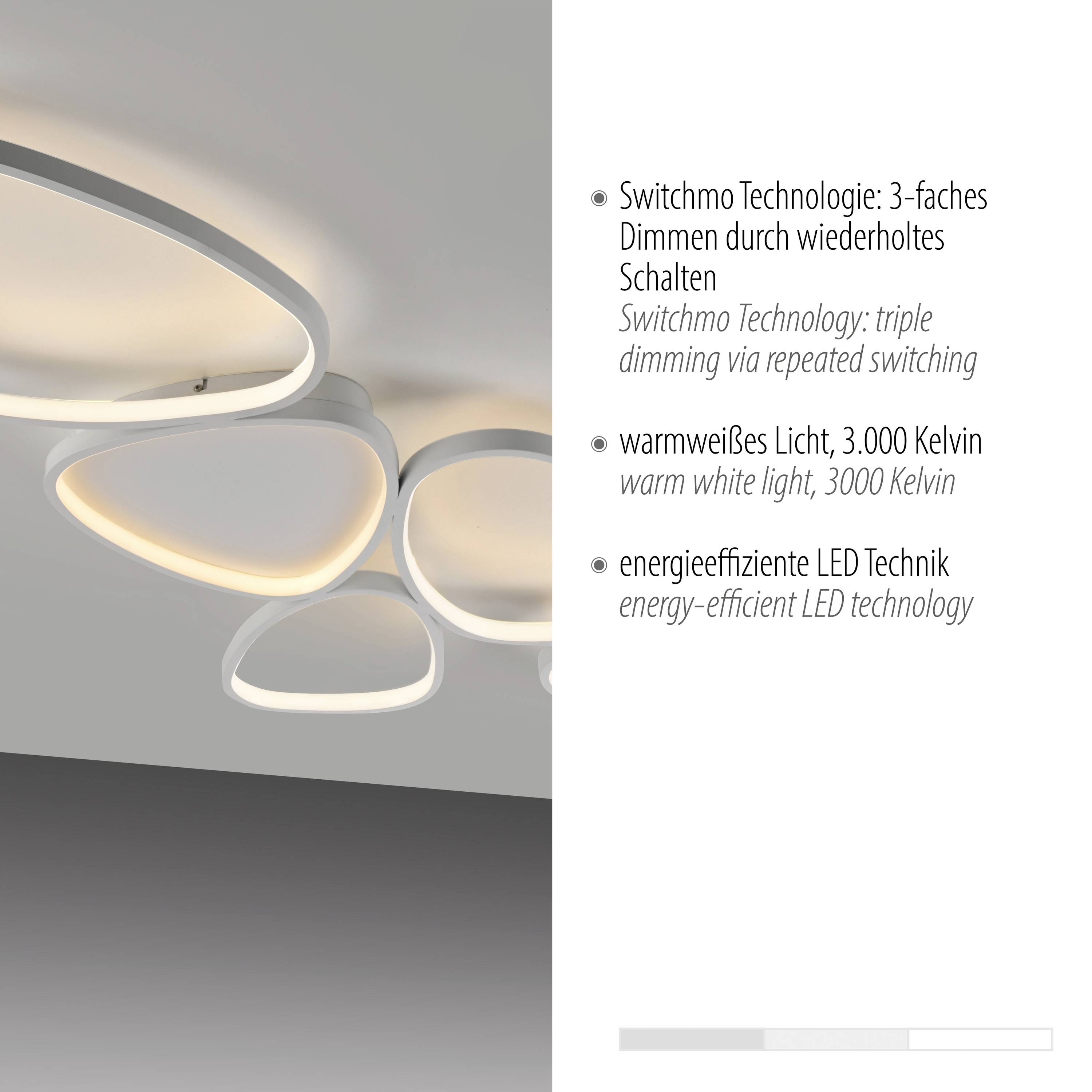 Just Light 14045-16 PEBBLES LED-Deckenleuchte LED LED fest eingebaut 42W Weiß