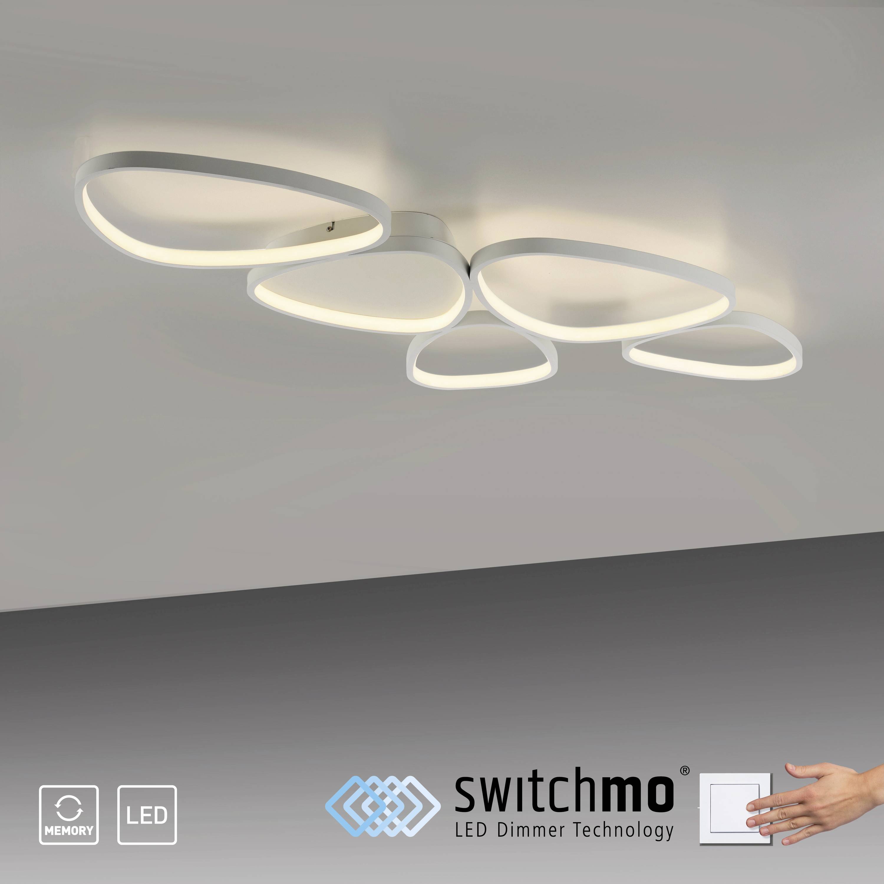 Just Light 14045-16 PEBBLES LED-Deckenleuchte LED LED fest eingebaut 42W Weiß