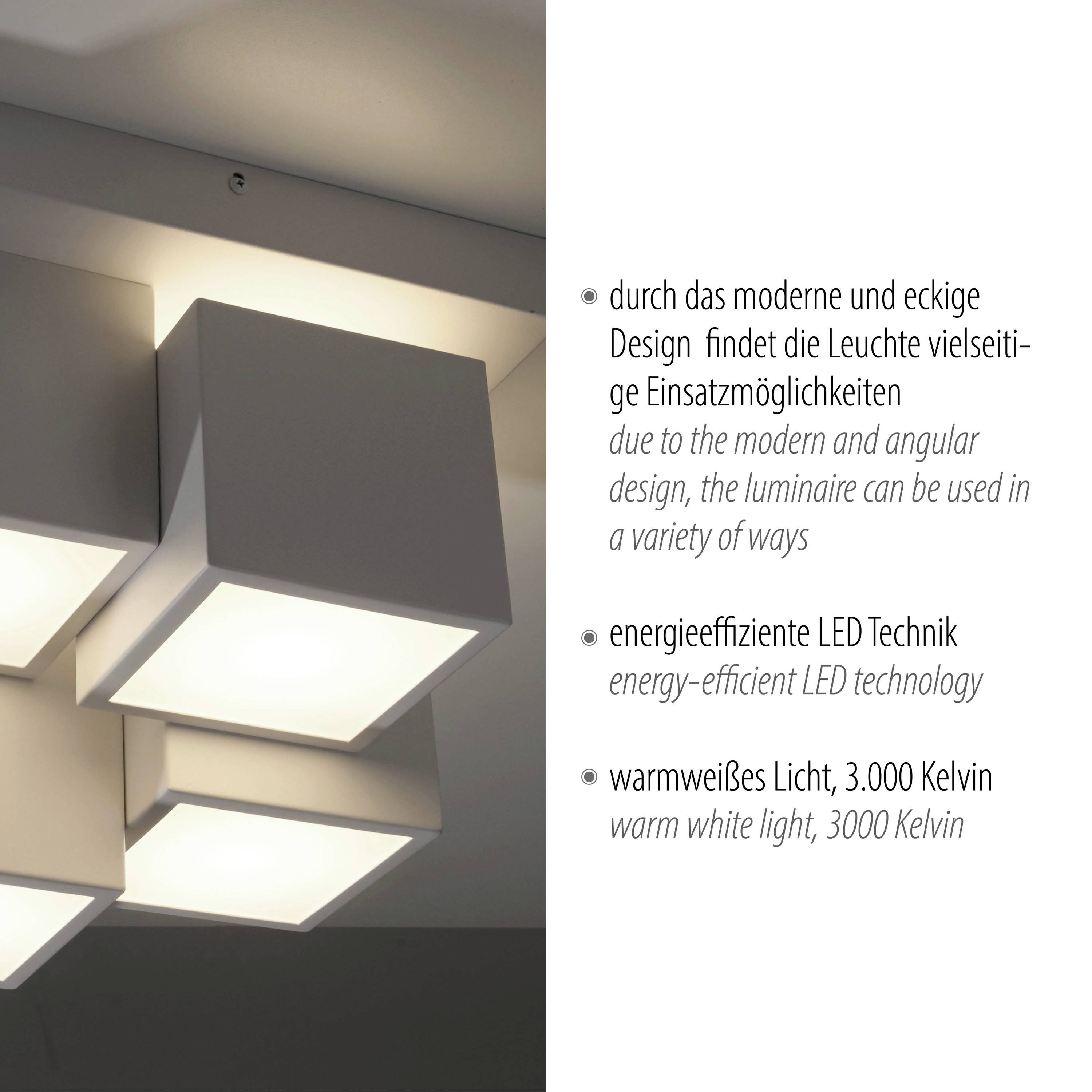 Just Light 14114-16 TETRIS LED-Deckenleuchte LED LED fest eingebaut 17W Weiß