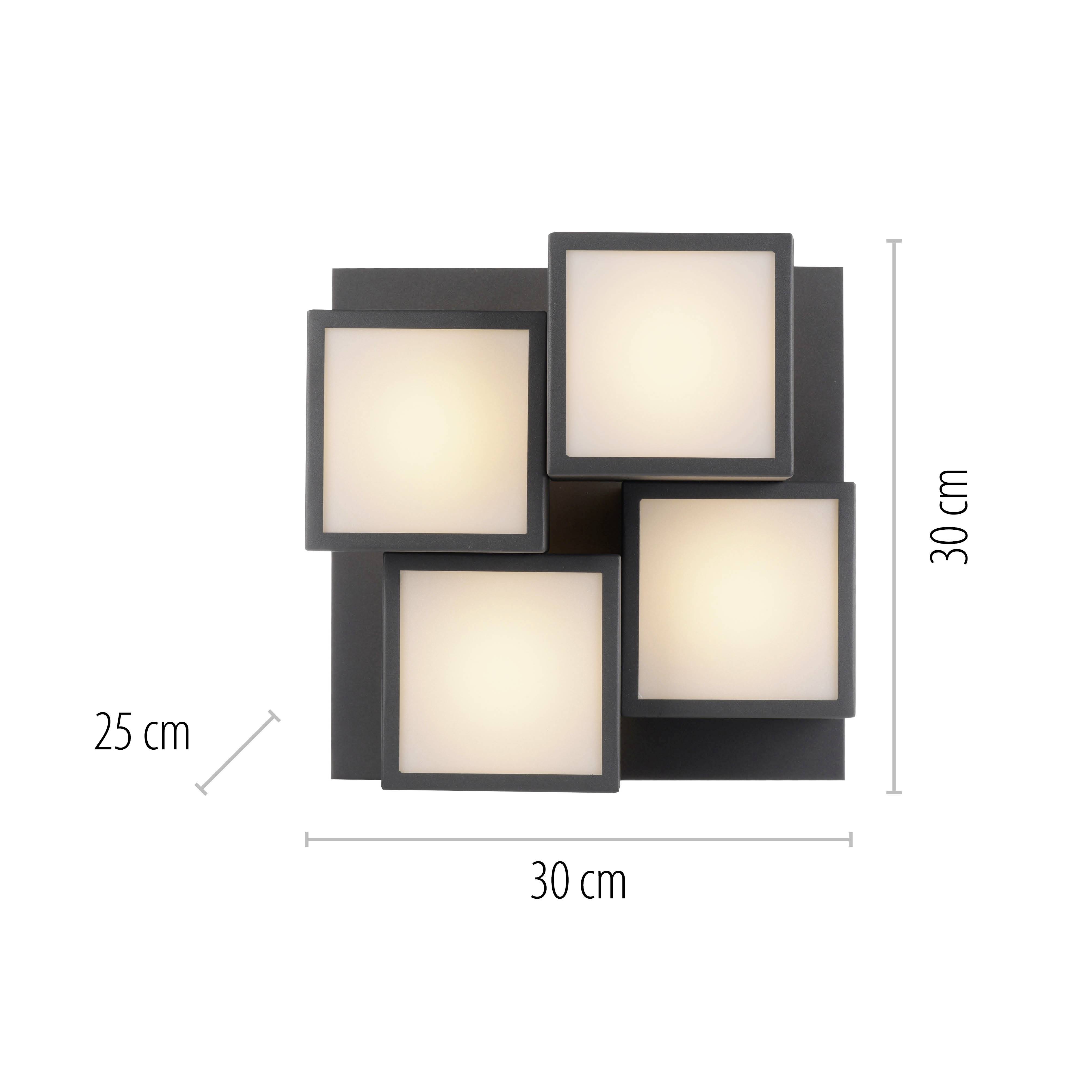 Just Light 14114-18 TETRIS LED-Deckenleuchte LED LED fest eingebaut 17W Schwarz