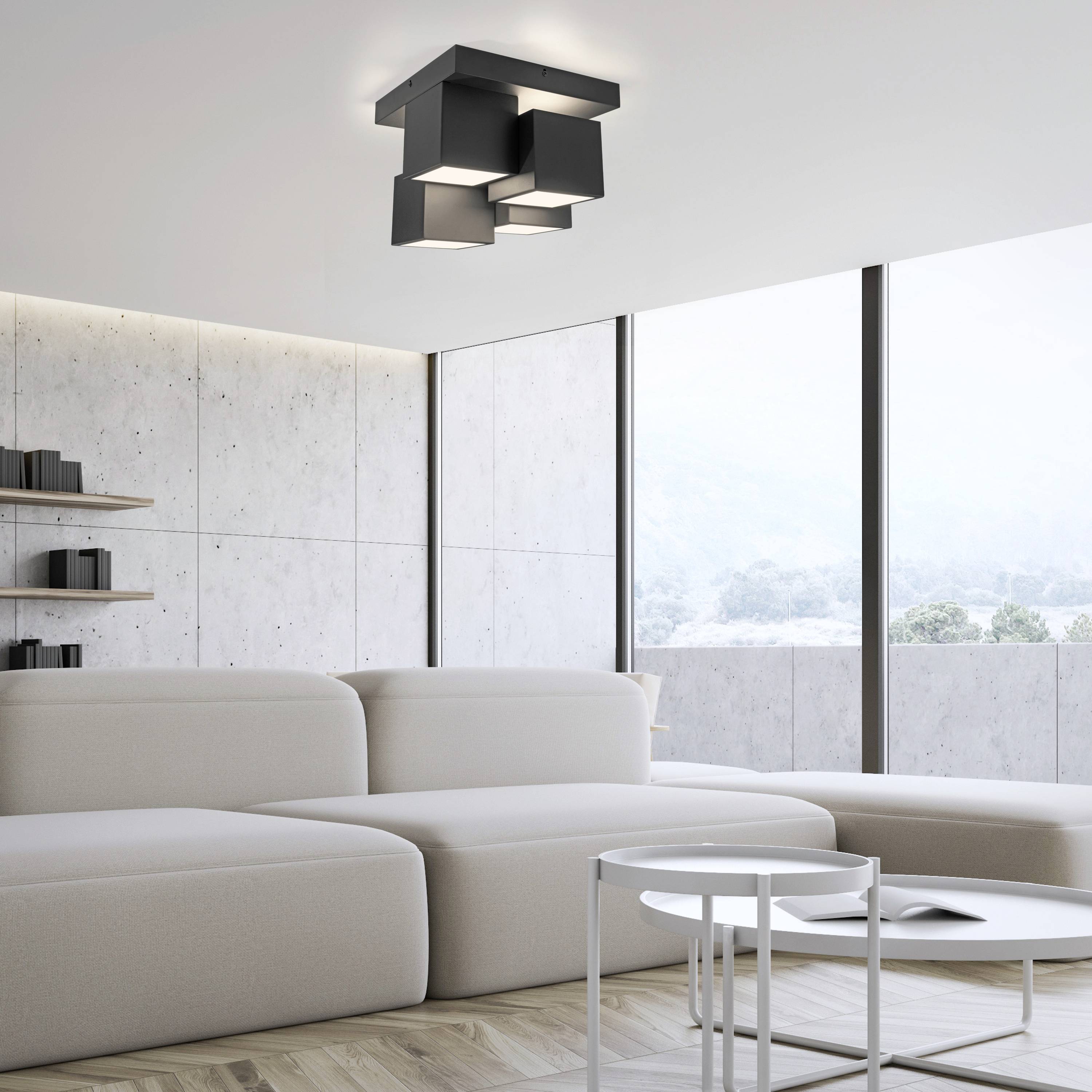 Just Light 14114-18 TETRIS LED-Deckenleuchte LED LED fest eingebaut 17W Schwarz