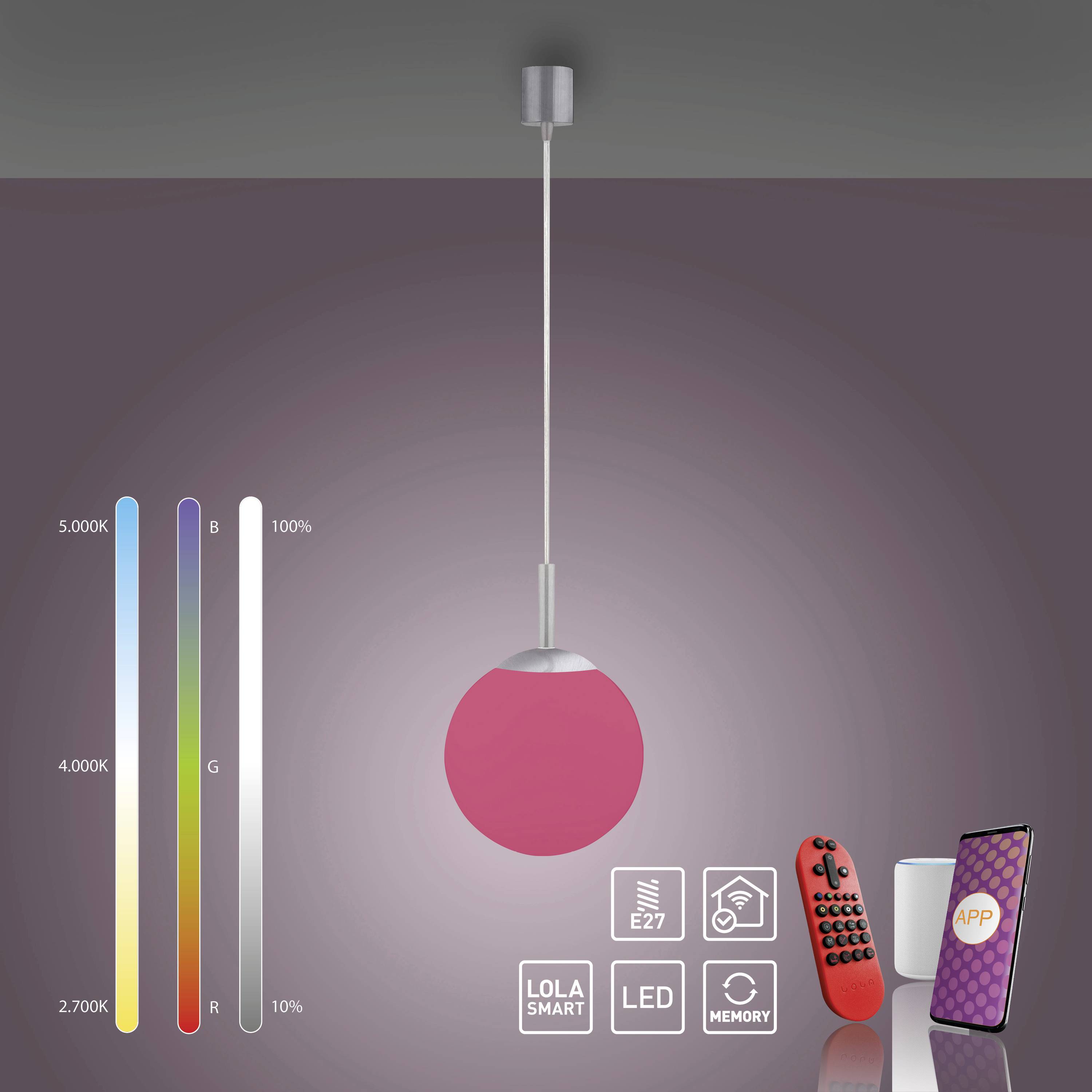 Just Light LOLASMART BOLO 22072-55 LED-Pendelleuchte E27 10W Stahl
