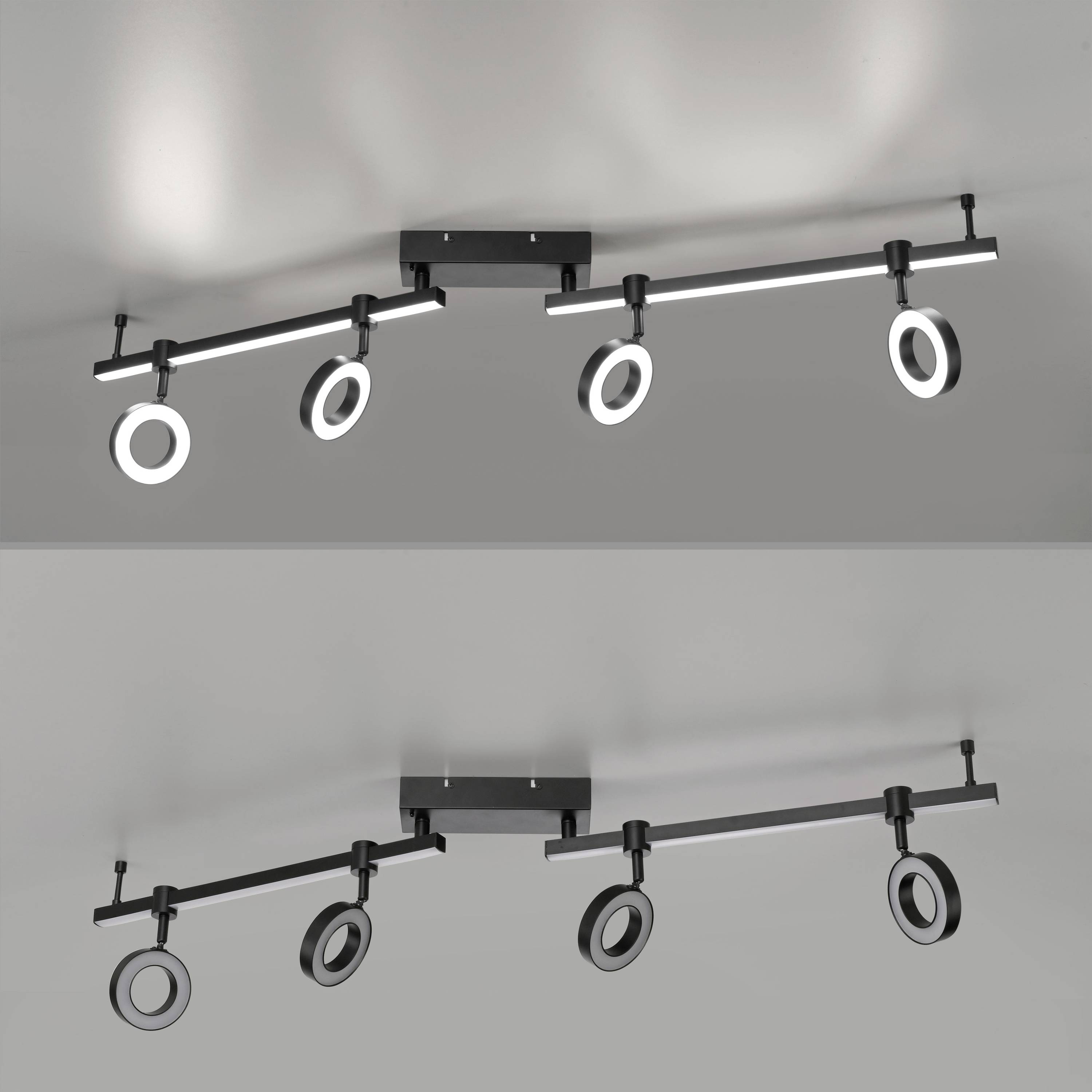 Just Light 12076-18 LOLASmart-BILEDA LED-Deckenleuchte LED LED fest eingebaut 21.5 W Schwarz