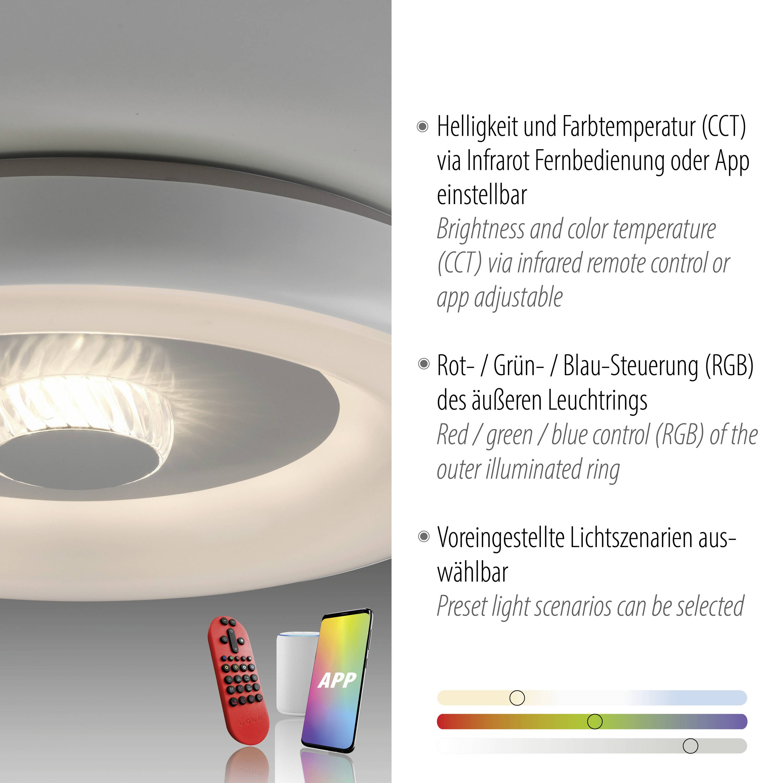 Just Light 14271-16 LOLASMART VERTIGO LED-Deckenleuchte LED LED fest eingebaut 19W Weiß